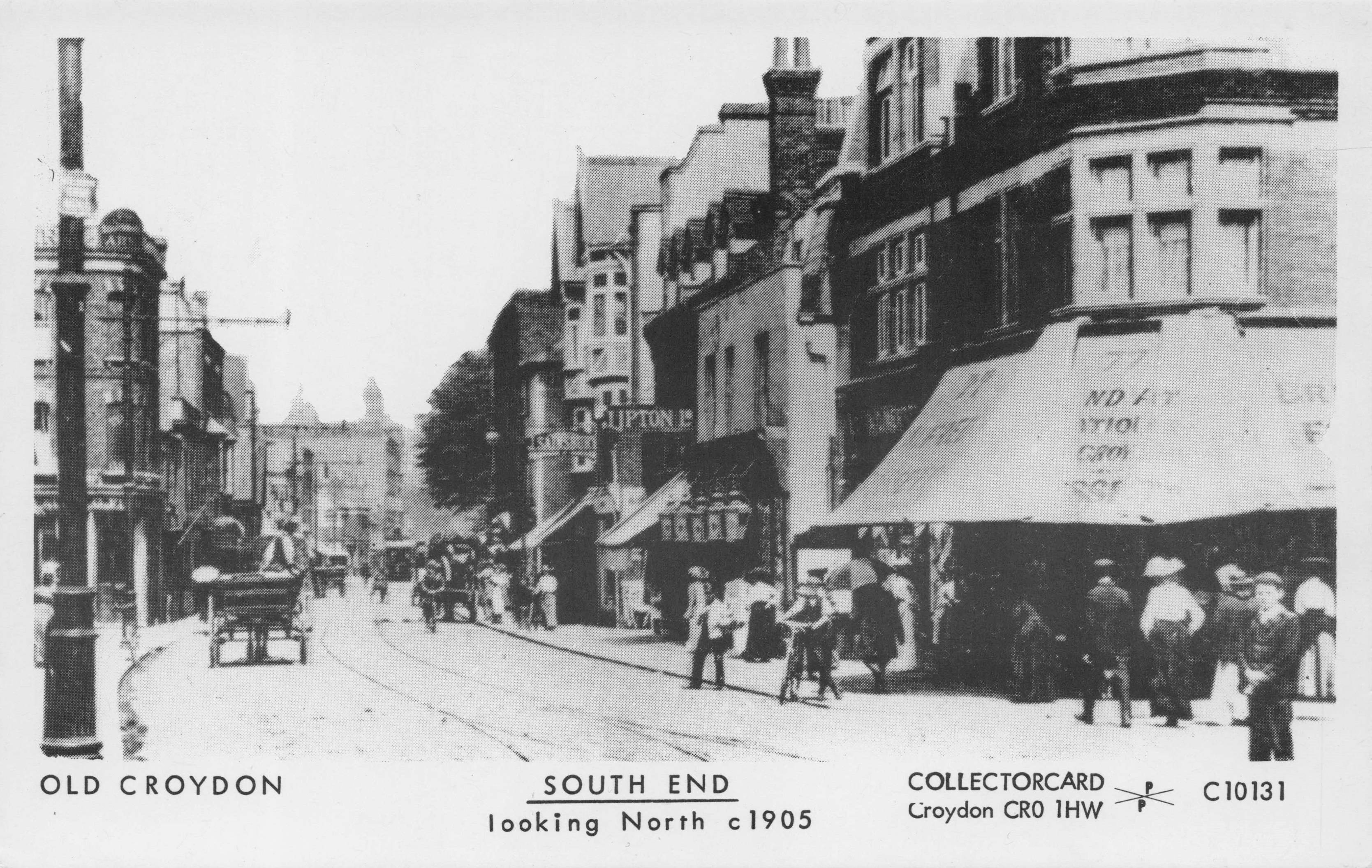 South End Croydon in 1905 Bicycles Surrey Real Photo Postcard
