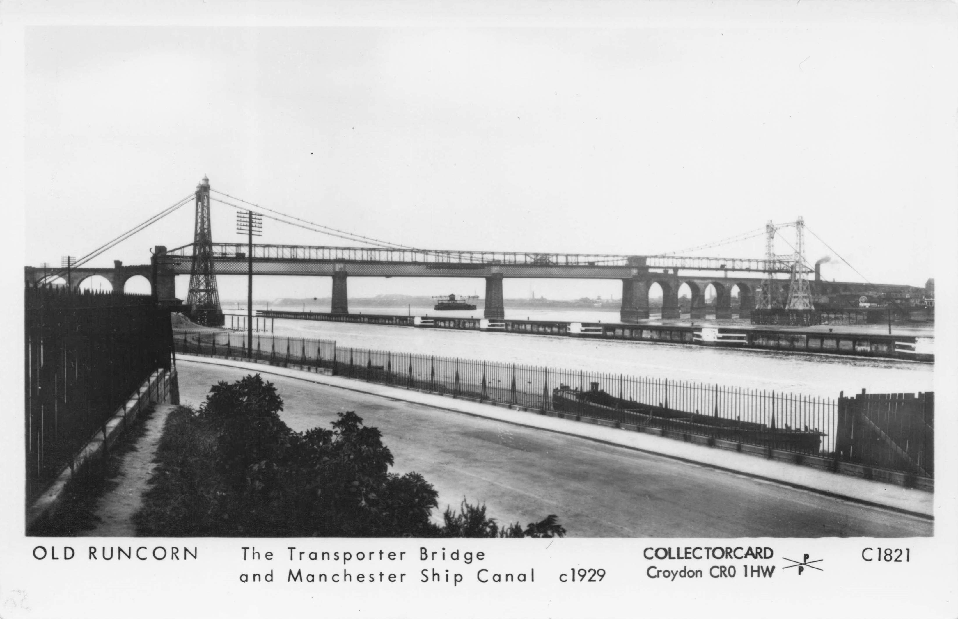 Old Runcorn 1920s Transporter Bridge Manchester Canal Photo Postcard