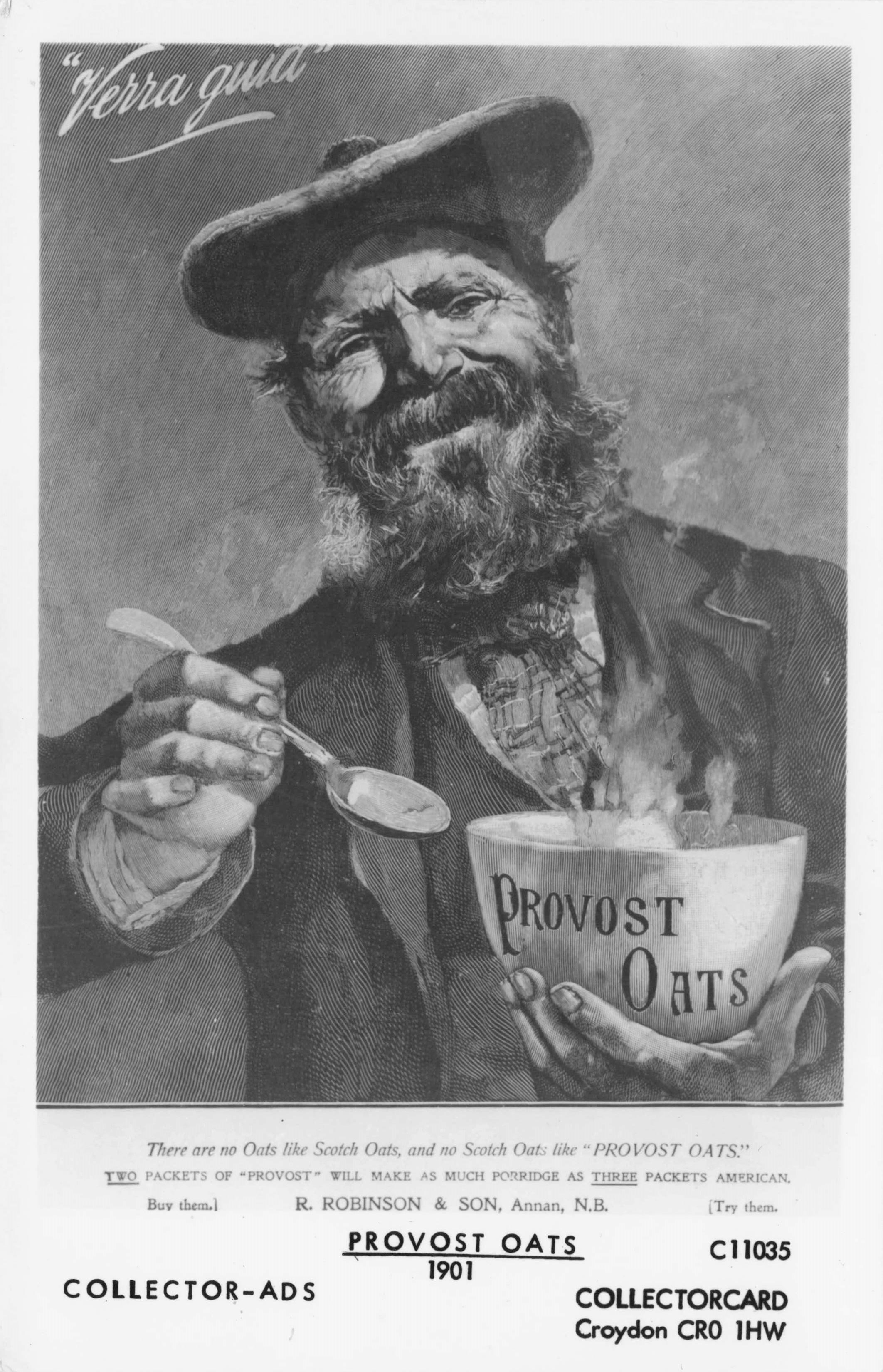 Provost Scotch Oats Breakfast Cereal Advertising Photo Postcard