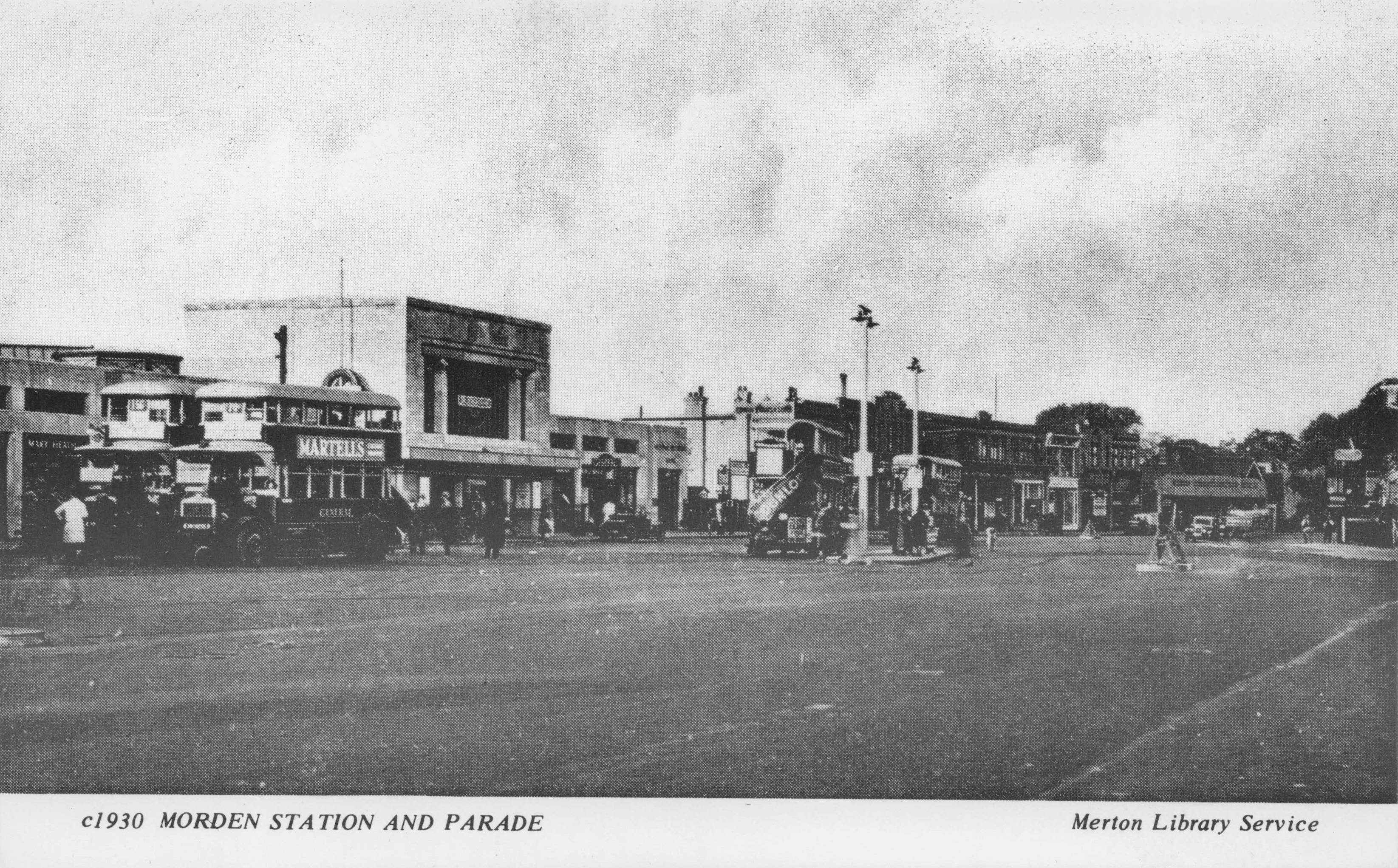 Morden London South Station & Parade Train Transport Photo Postcard