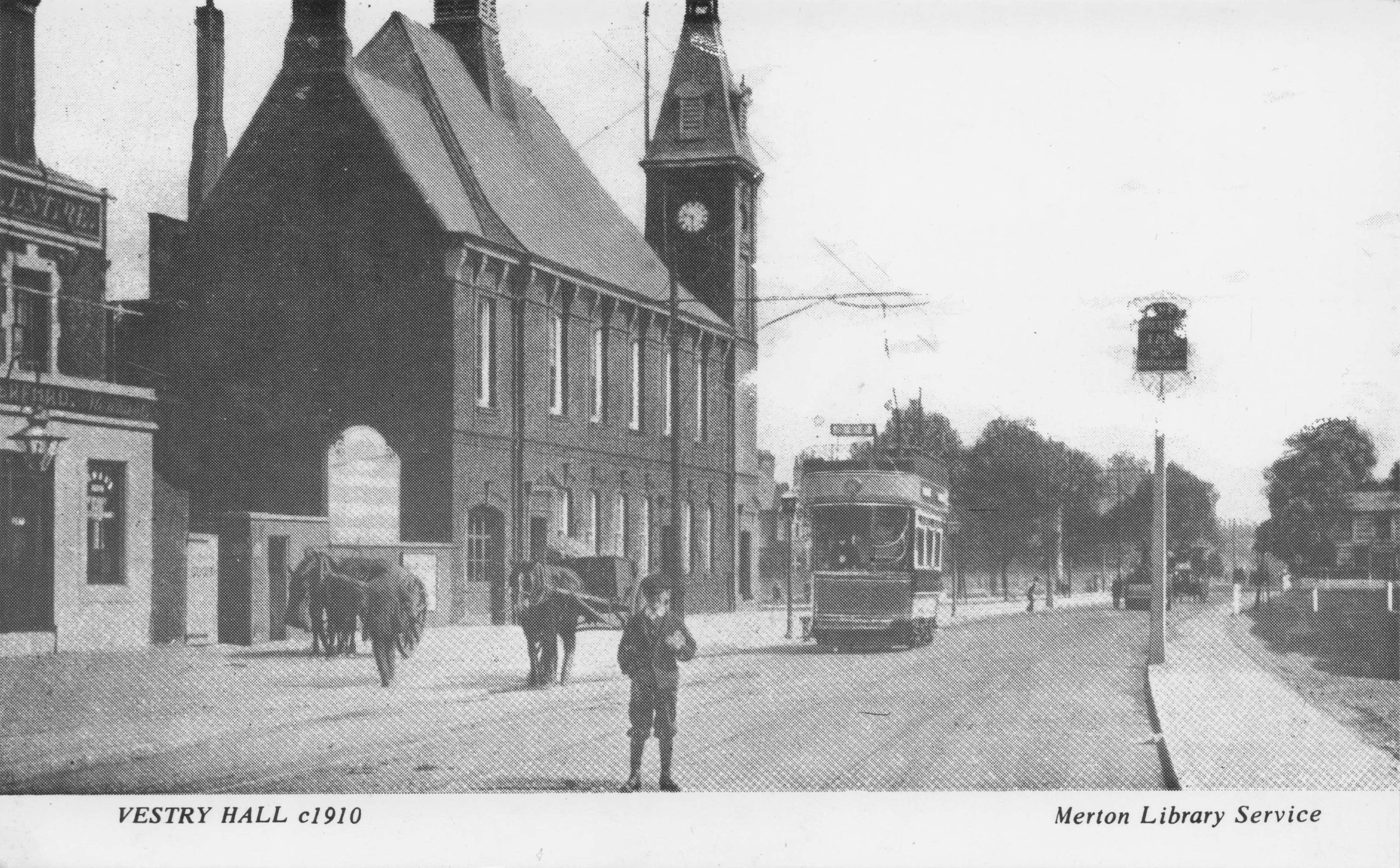 Merton Vestry Hall Old Bus Tram London Photo Postcard