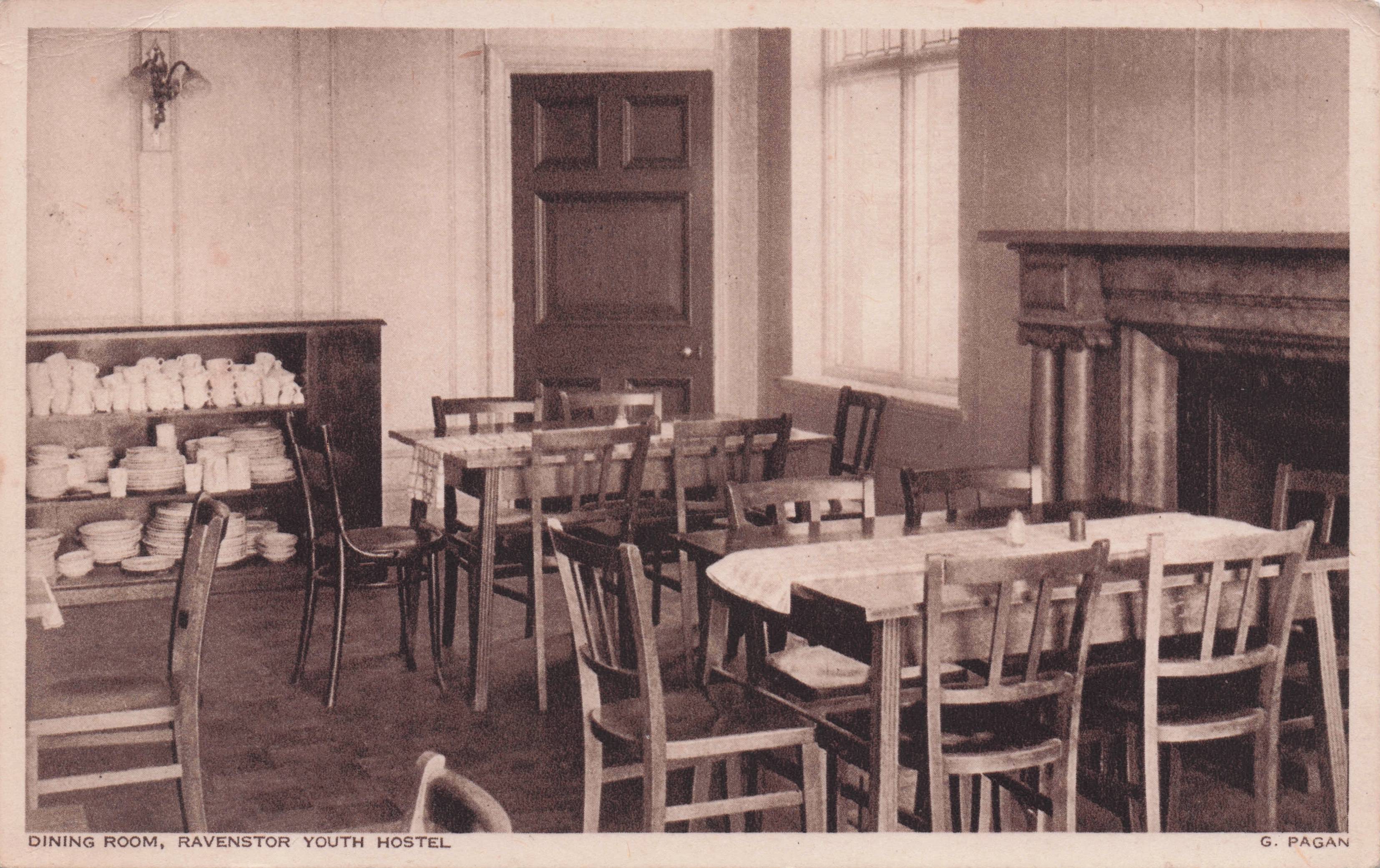 Ravenstor Youth Hostel Derby Dining Area Restaurant Antique Postcard