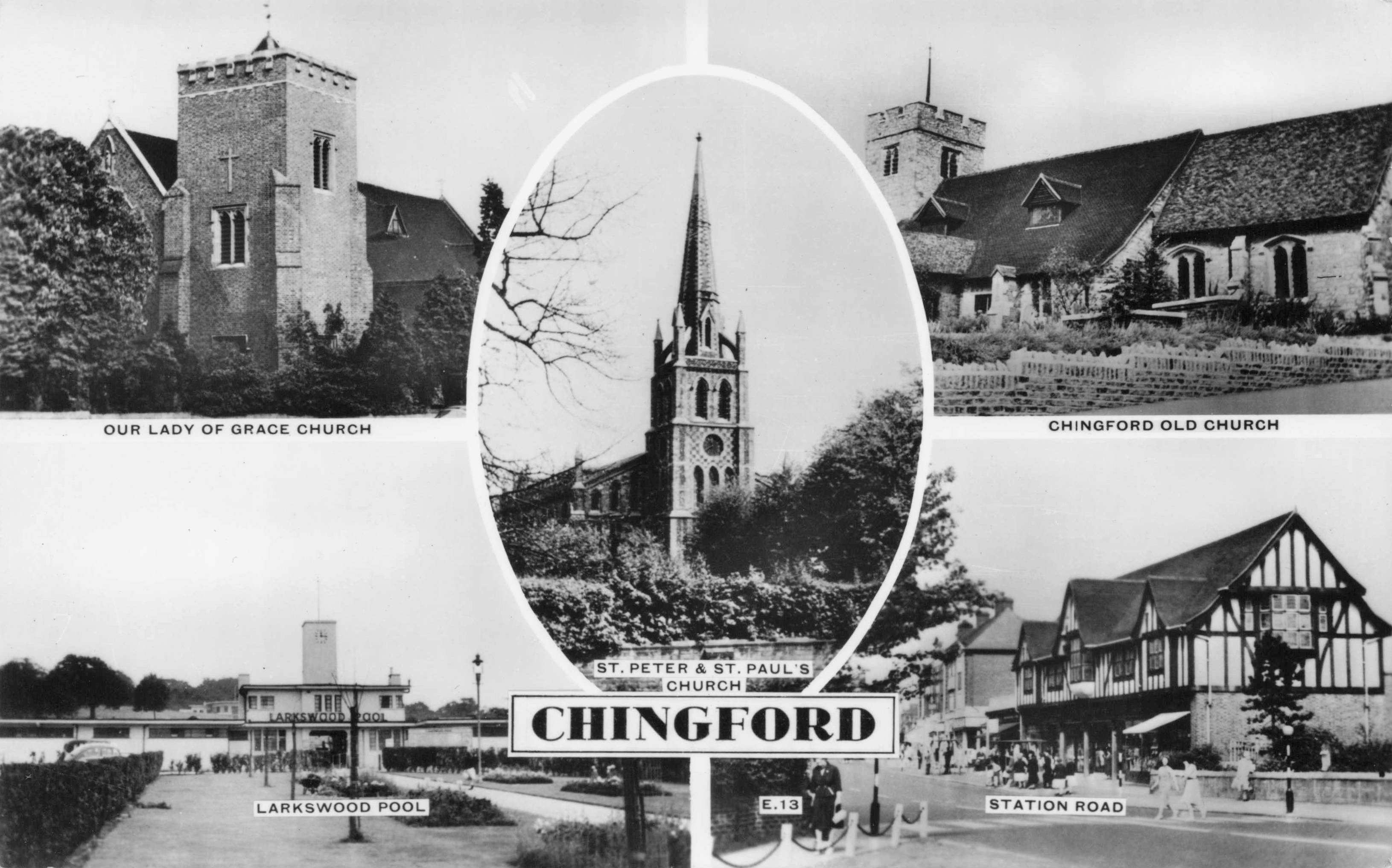 Chingford Larkswood Swimming Pool Station Road London Photo Postcard