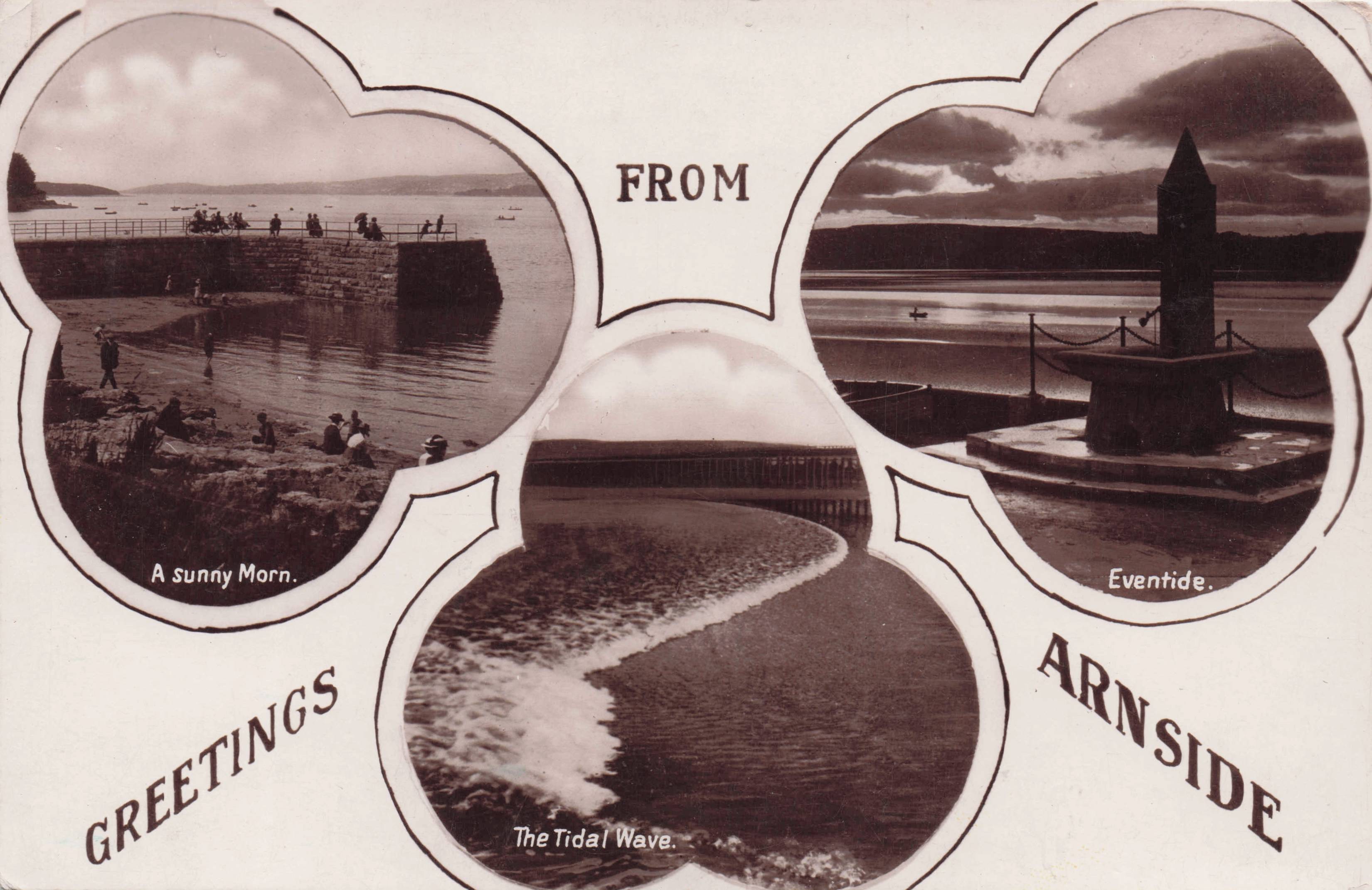 Greetings From Arnside Cumbria Photos Inside Clover Leaf Old Postcard