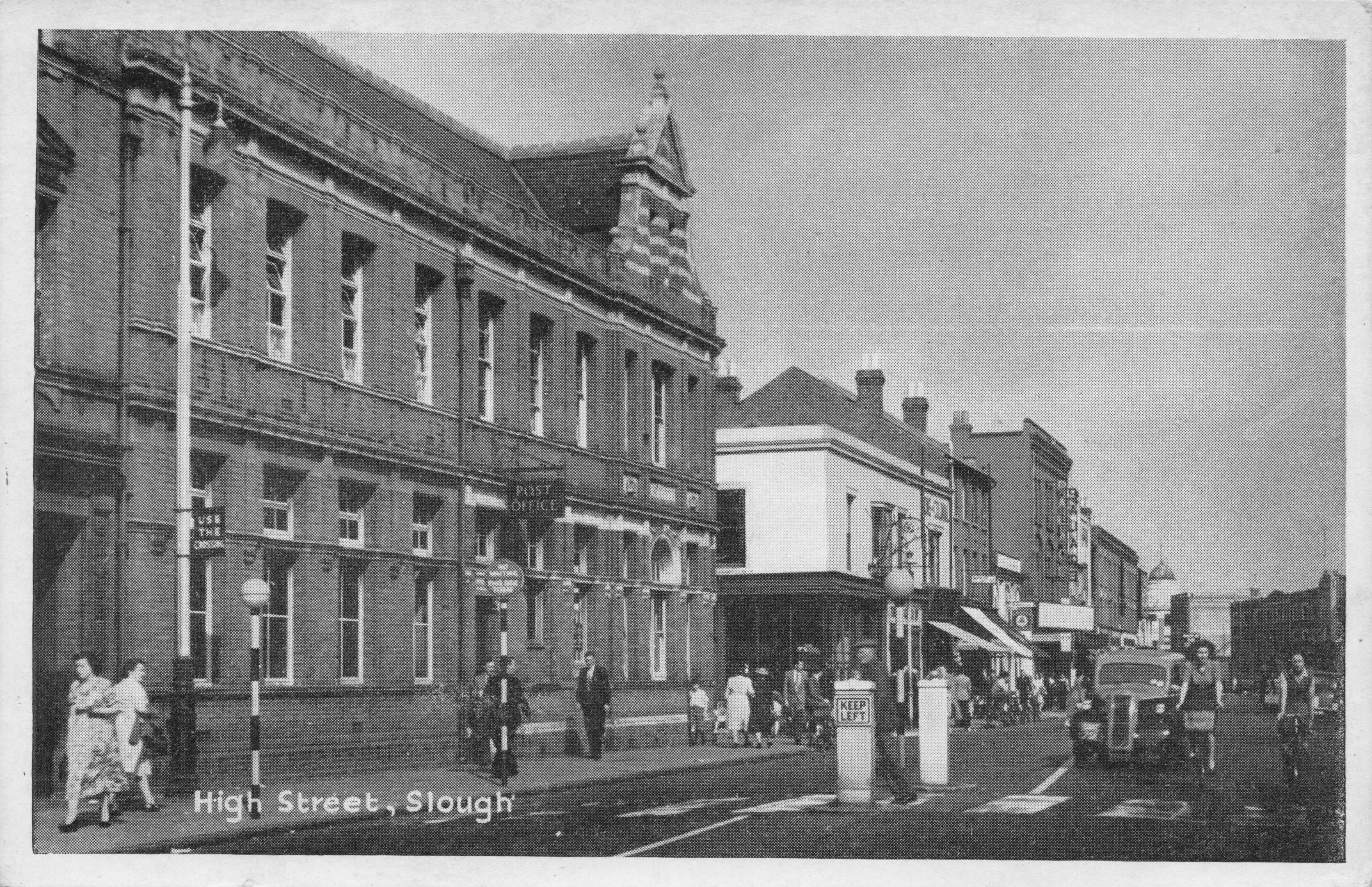 Lady Cyclists at High Street Post Office Slough Antique Berkshire Postcard