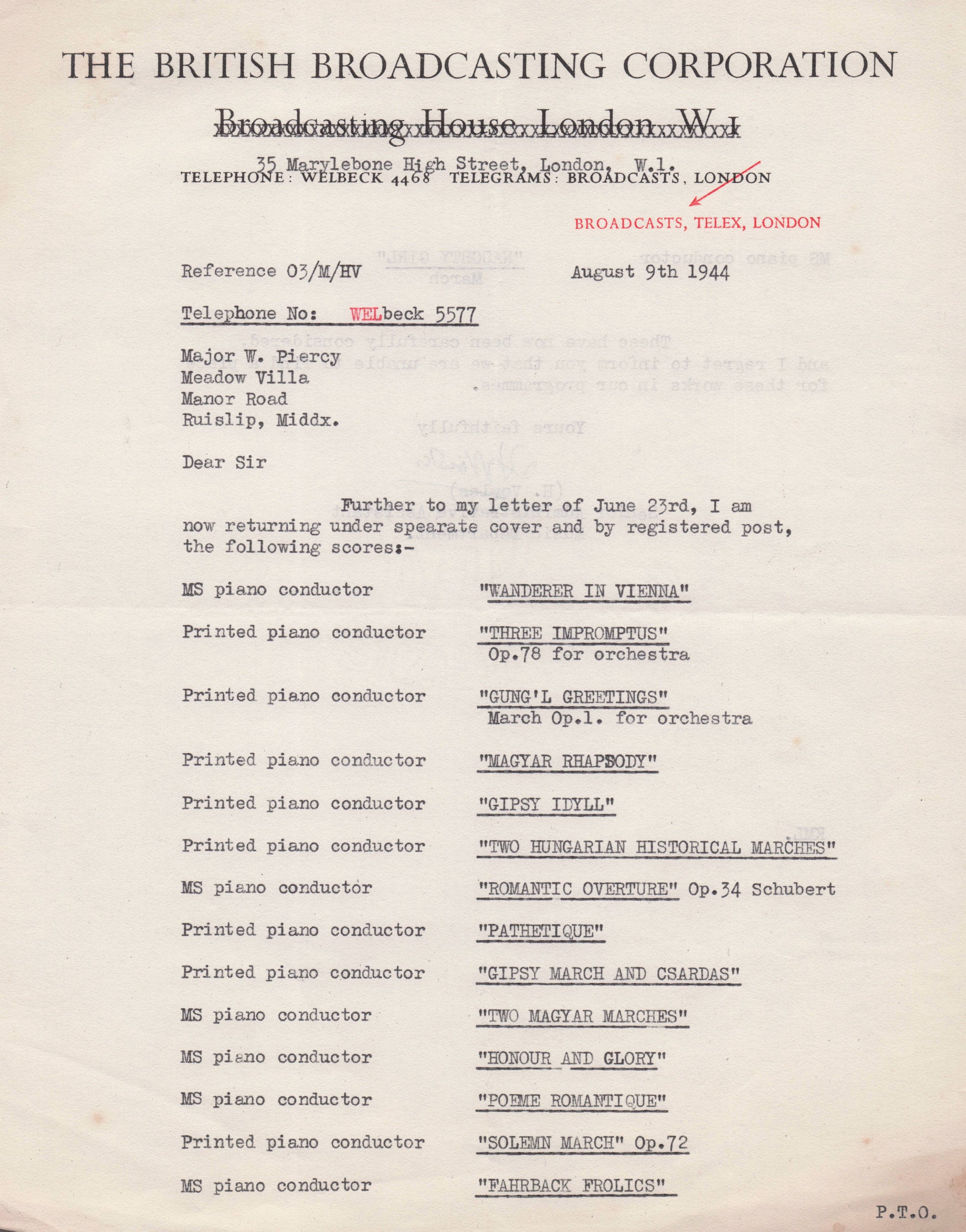 Edward Vowles BBC Radio James Watt Steam Train Railways Hand Signed Letter