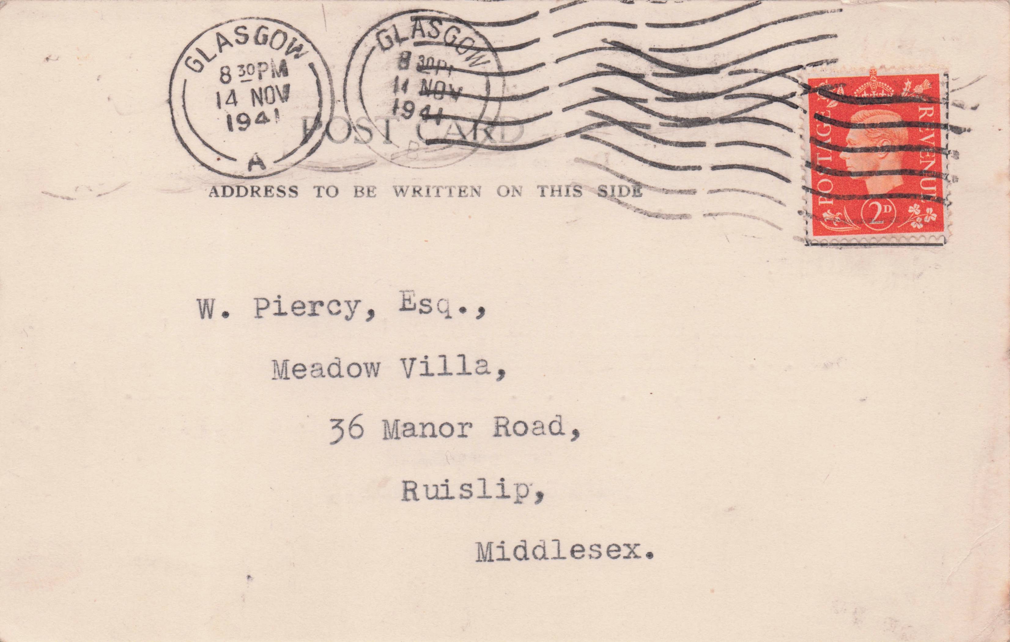 Major Percy PSG O'Donnell BBC Military WW2 War Radio Hand Signed Postcard