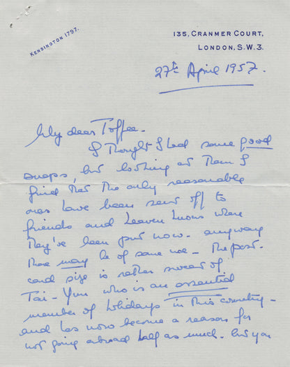 Catherine Boyle Eurovision Song Contest 1957 TV Times Hand Signed Letter