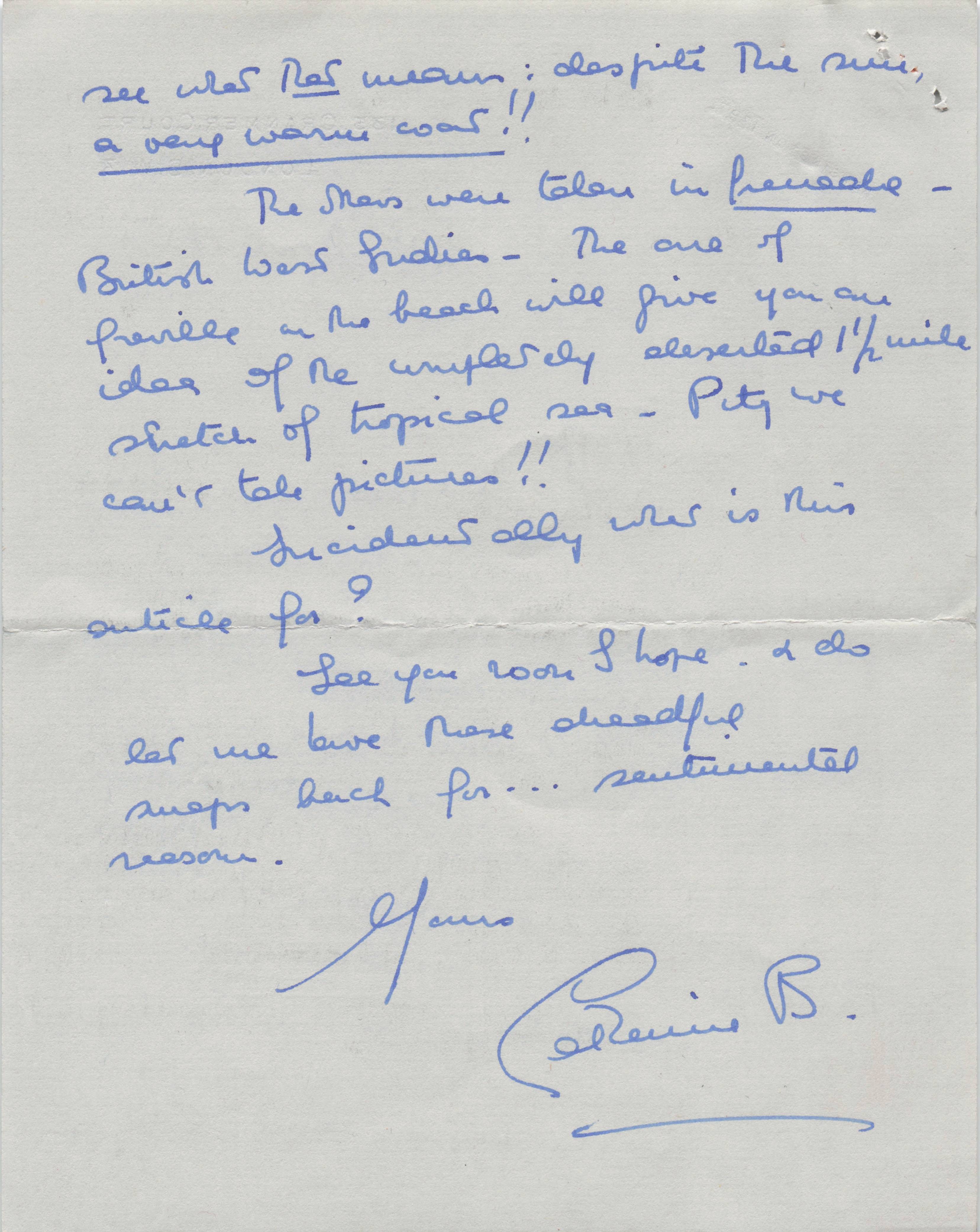 Catherine Boyle Eurovision Song Contest 1957 TV Times Hand Signed Letter