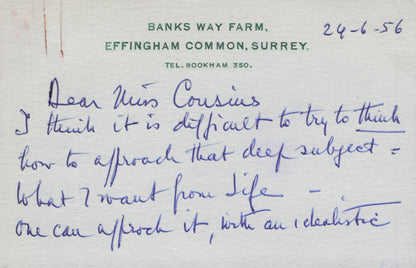 Yvonne Aunaud Actress Antique Official Hand Signed Headed Paper Card Letter