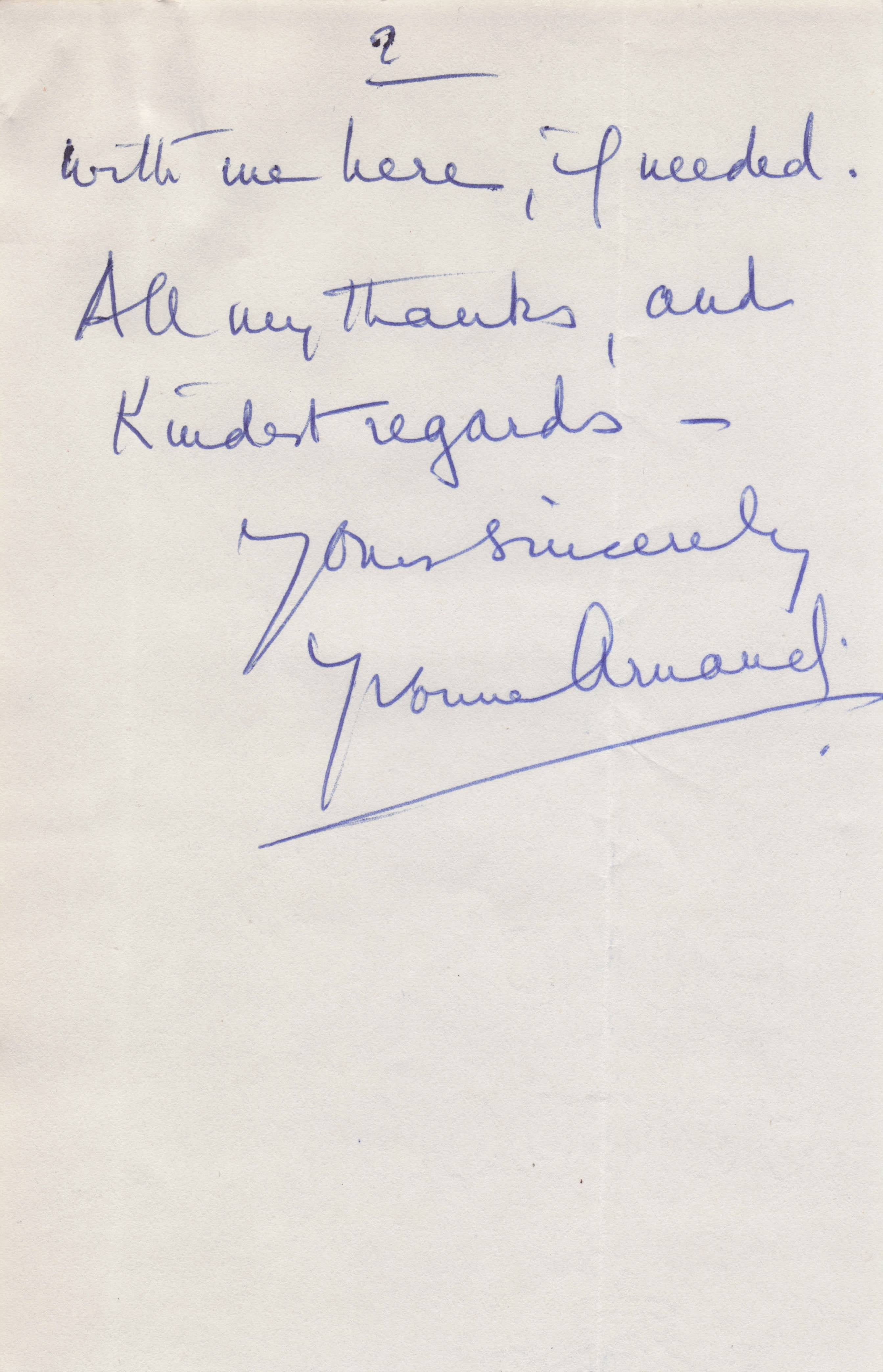 Yvonne Aunaud French Actress THREE PAGE Antique Written & Hand Signed Letter