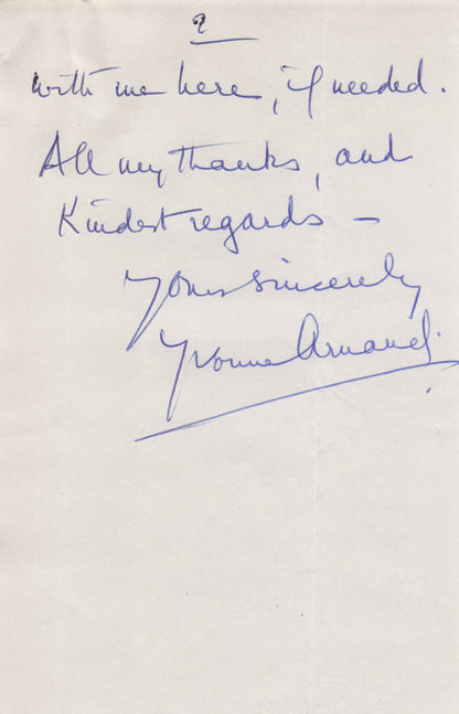 Yvonne Aunaud French Actress THREE PAGE Antique Written & Hand Signed Letter