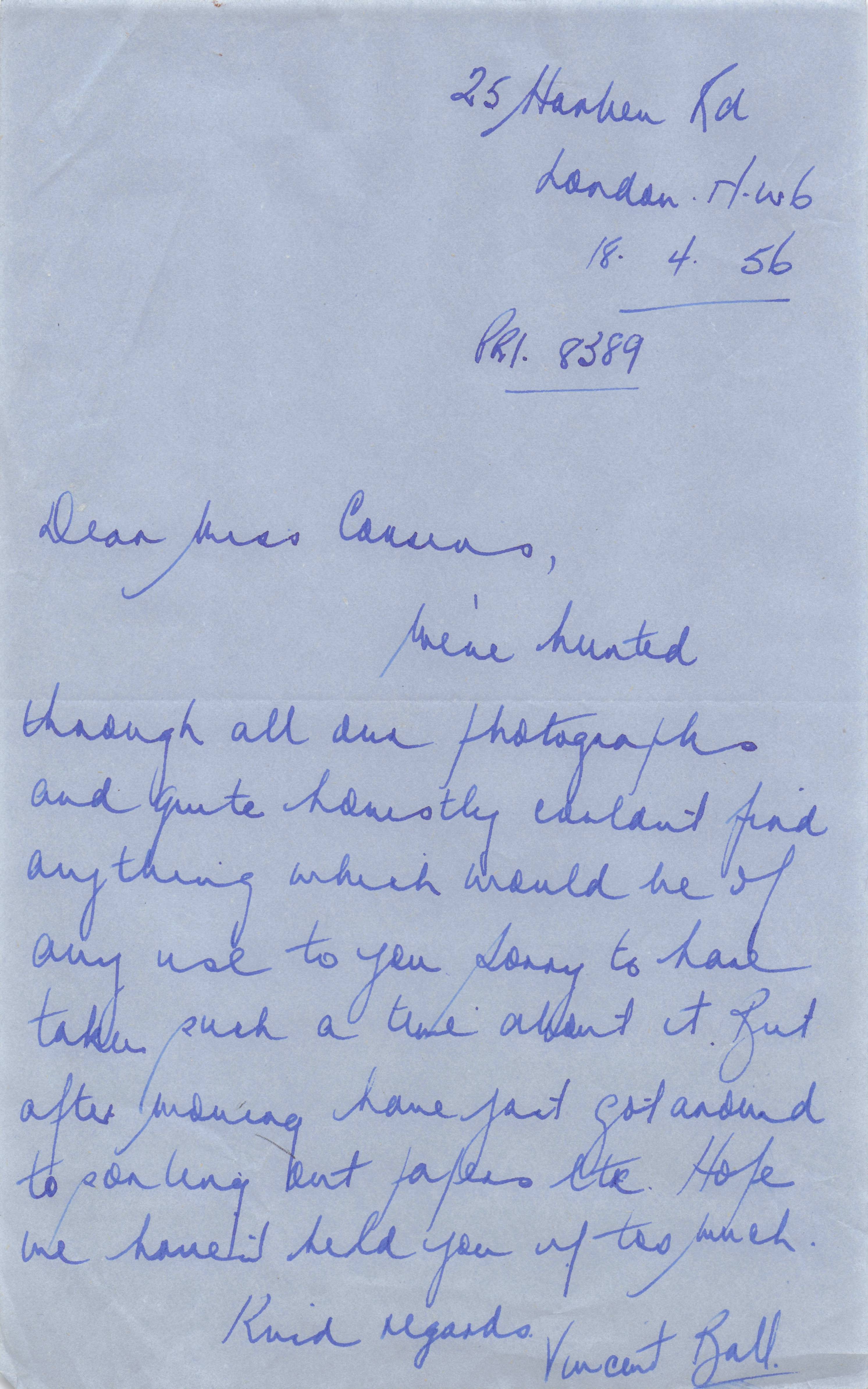 Vincent Ball Vampire Blue Lagoon Where Eagles Dare Films Hand Signed Letter