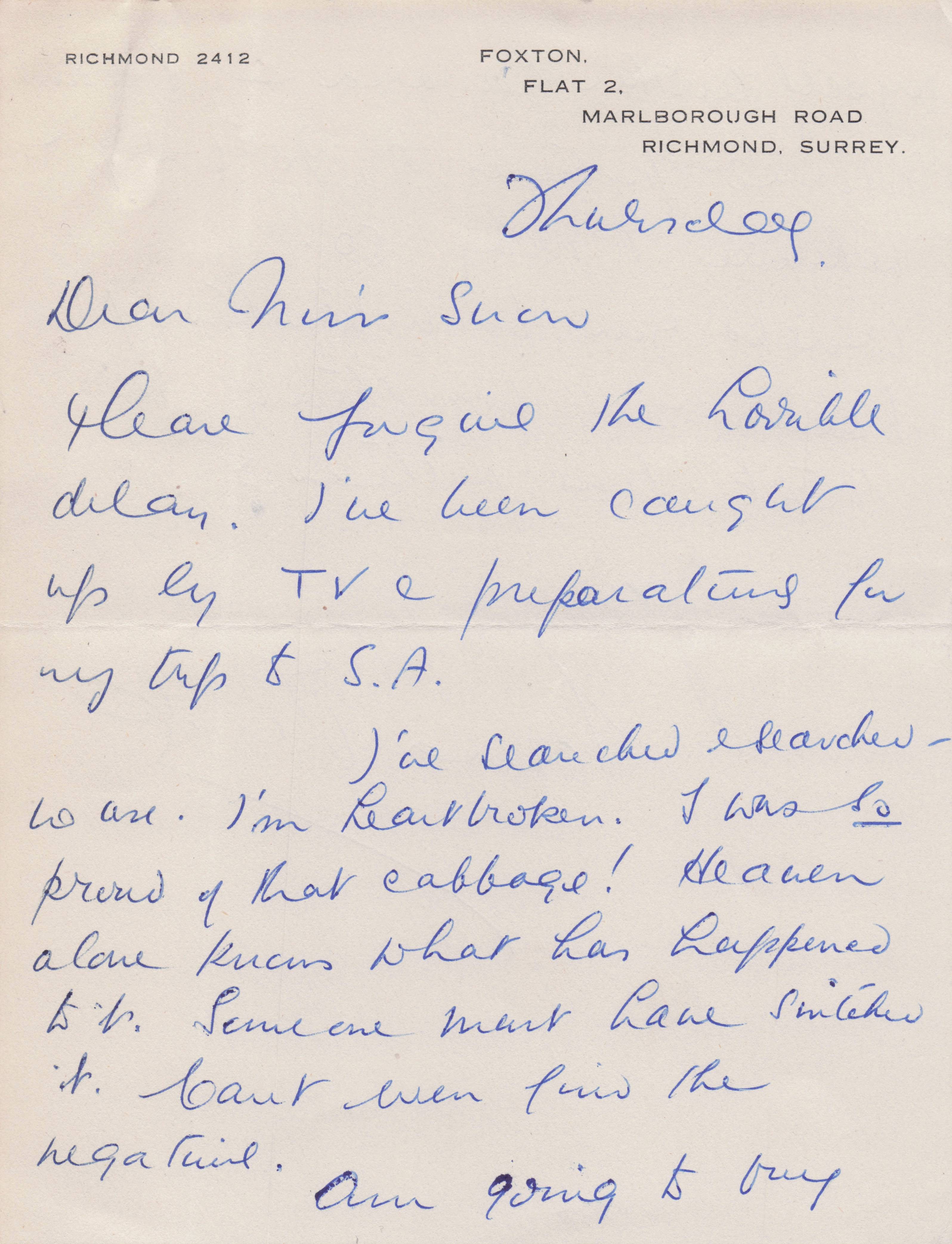 Sonia Dresdel Fallen Idol Pallisers Oscar Wilde Hand Signed Headed Paper Letter