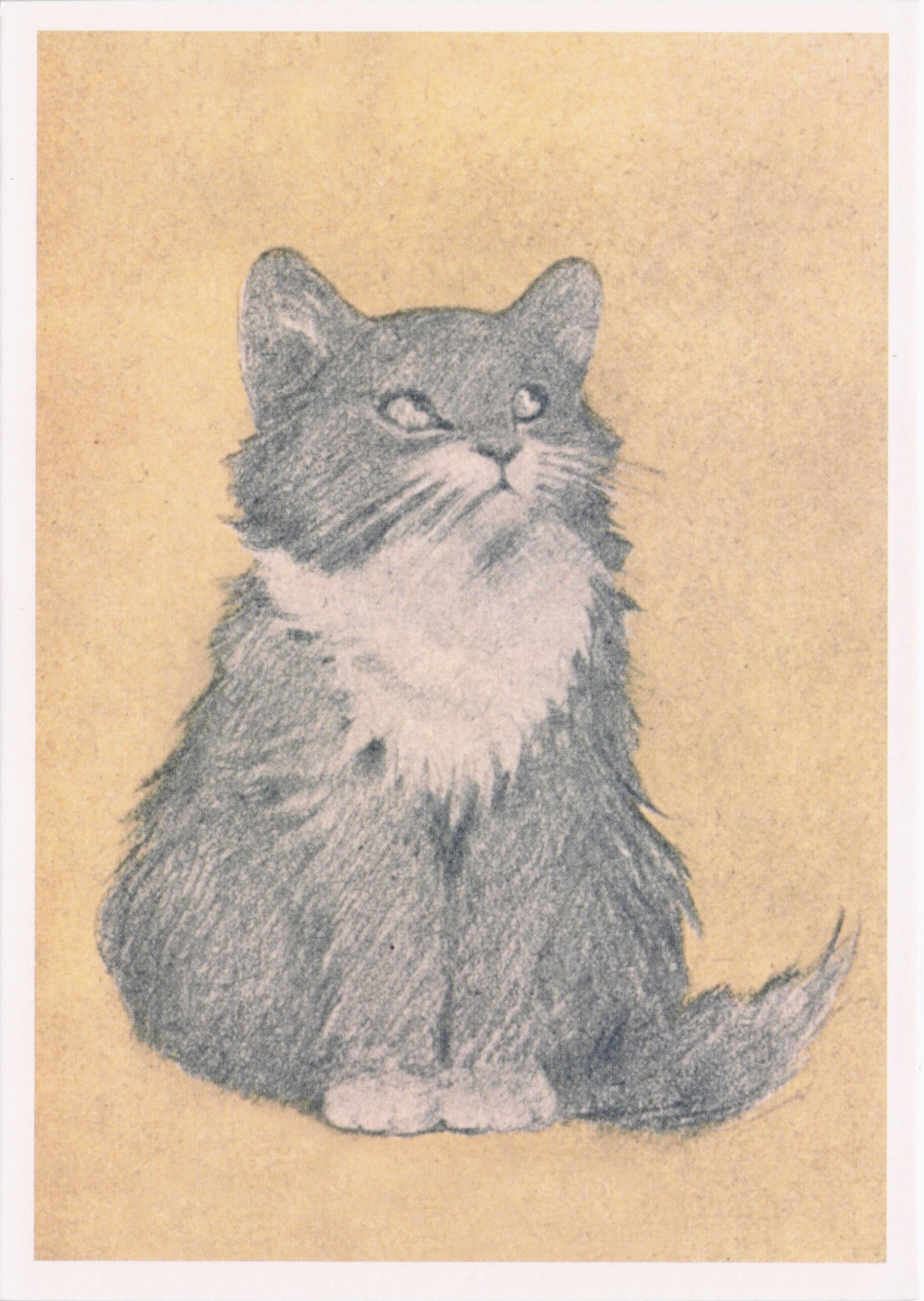 Sitting Kitten From Rubayat Of A Persian Kitten Cat Oliver Herford Painting Postcard