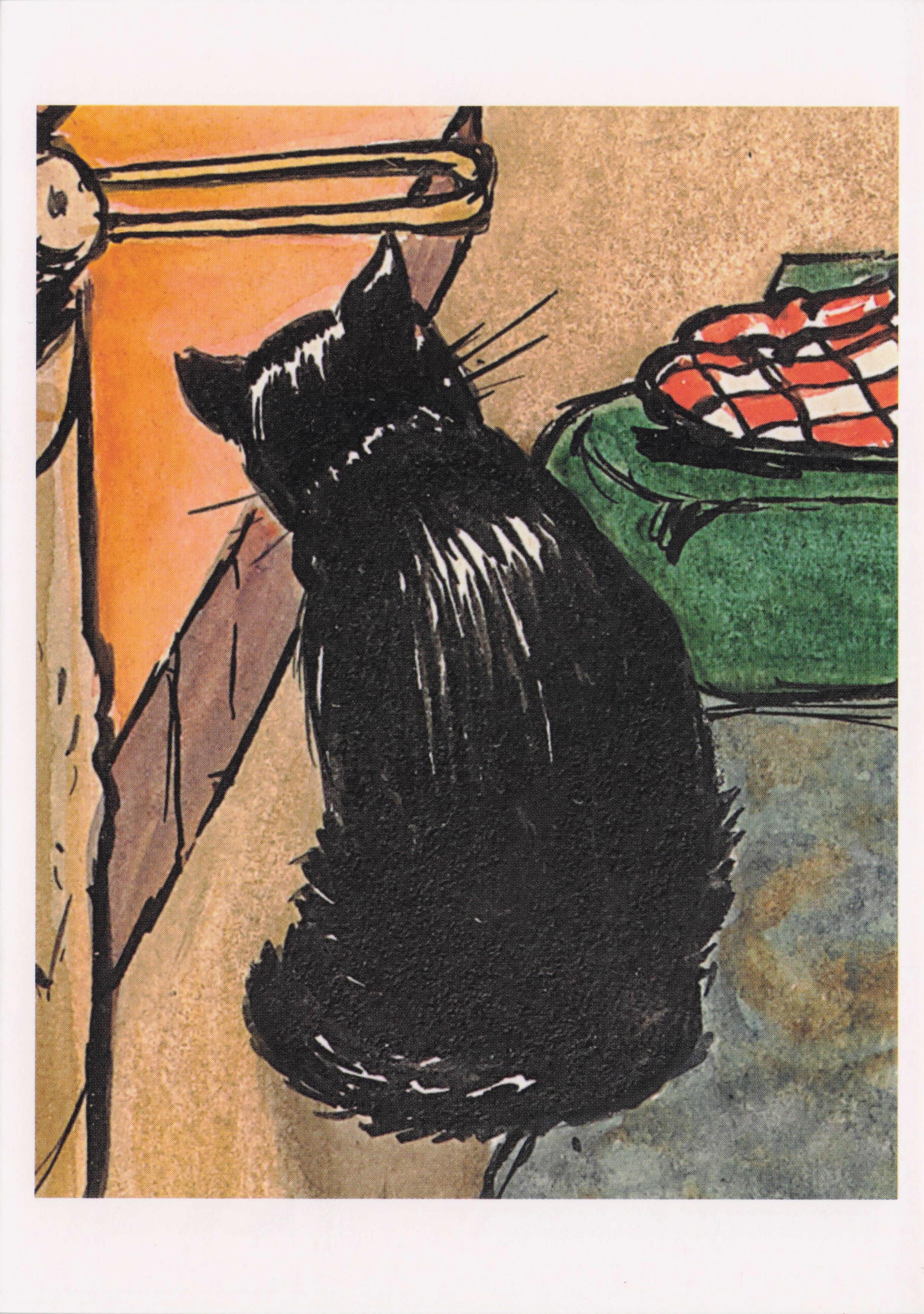The Ingoldsby Legends Frank Adams Richard Barham Black Cat Painting Postcard