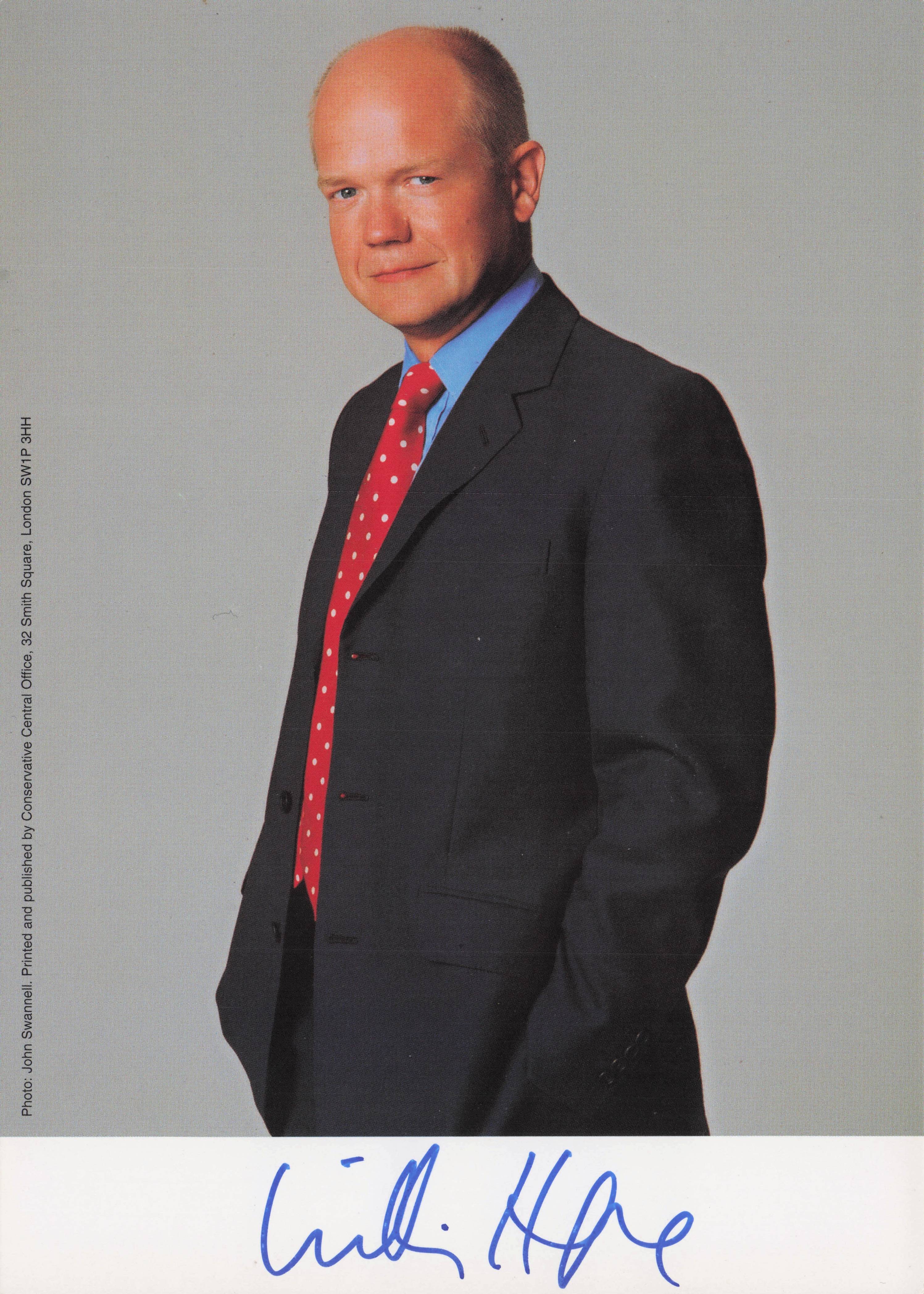 William Hague Conservative Leader MP Printed Official Signed Photo