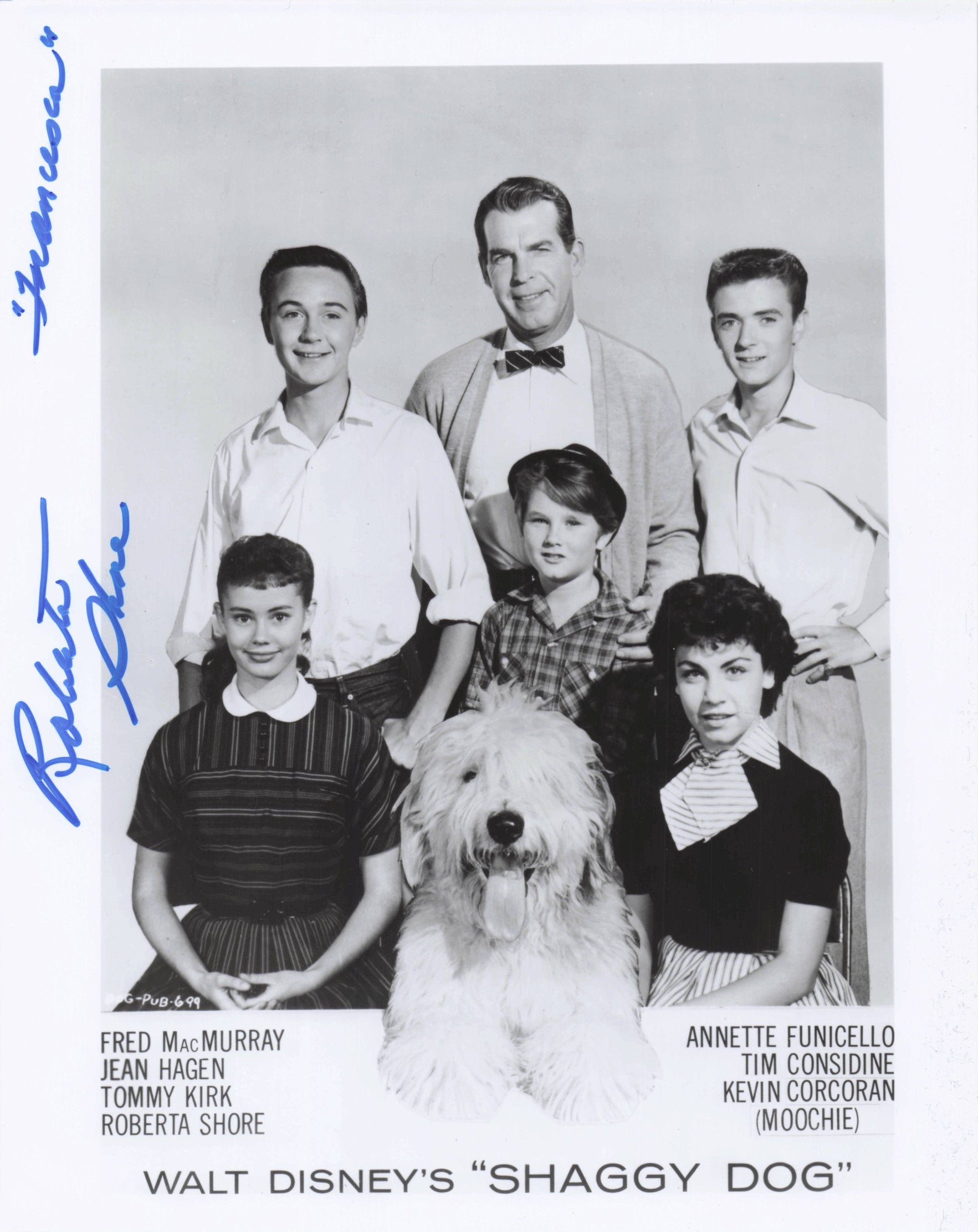 Roberta Shore Walt Disney Shaggy Dog Film 10x8 Large Hand Signed Photo