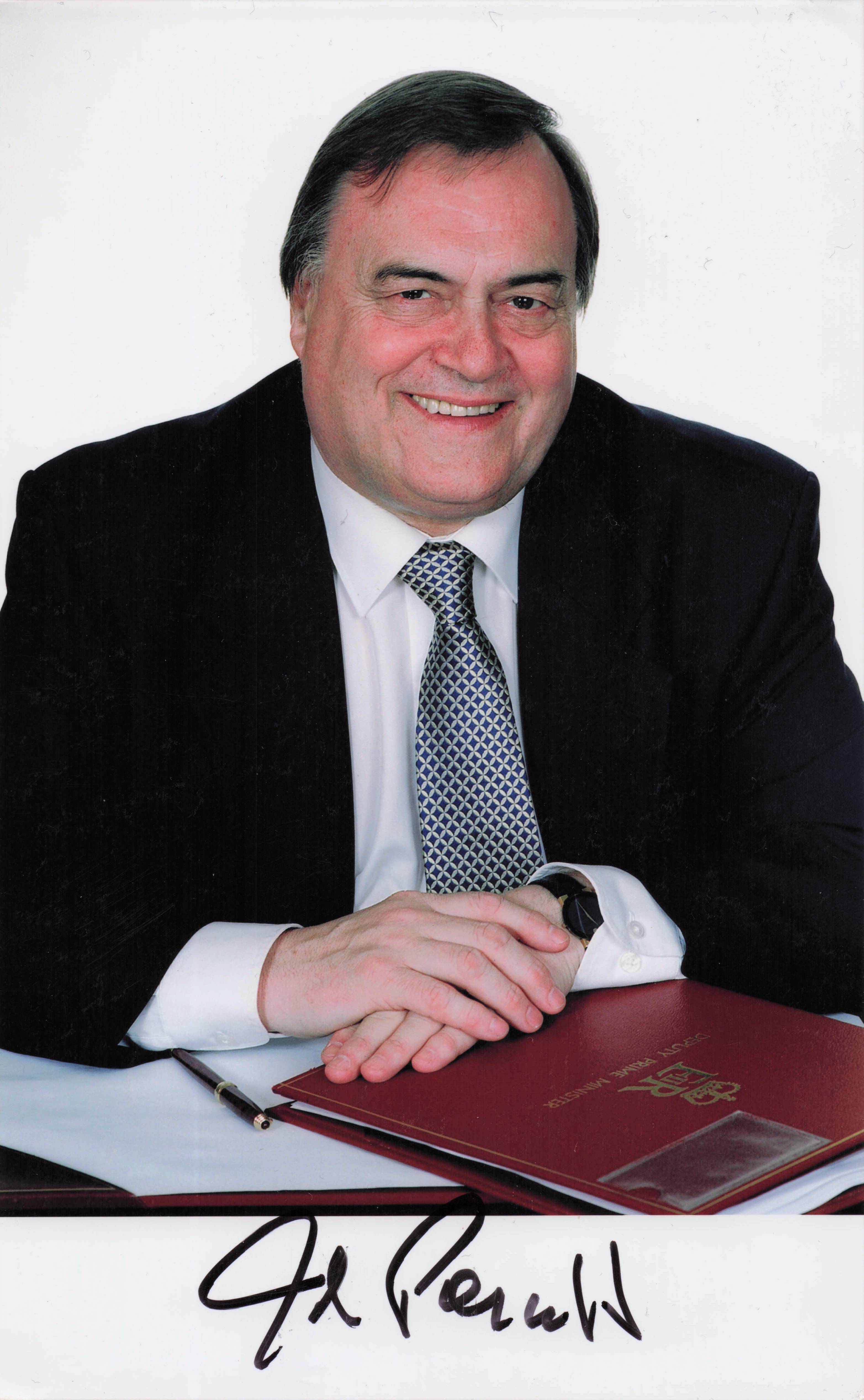 John Prescott Deputy Labour Prime Minister Large Hand Signed Photo