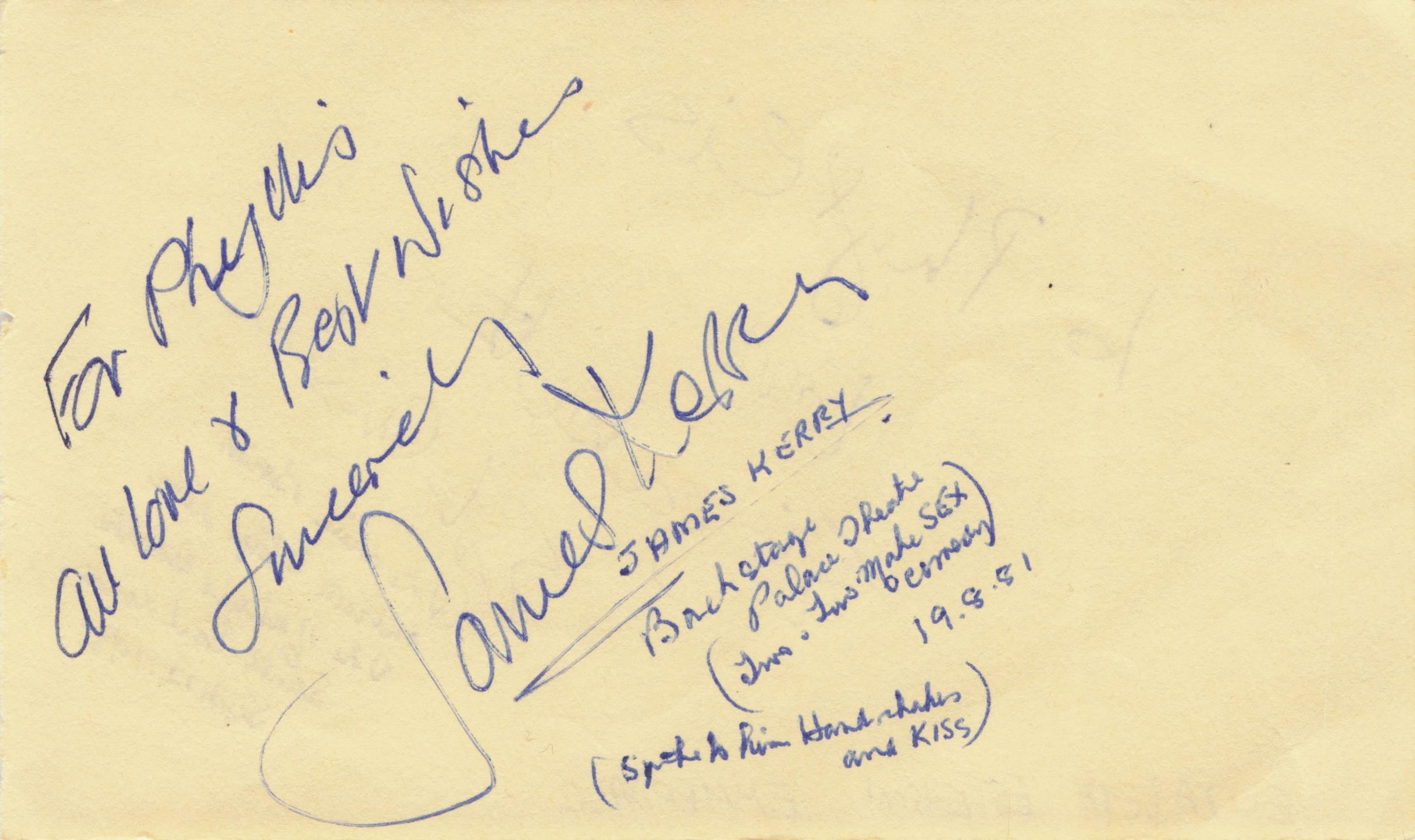 James Kerry Irish Actor The Avengers Rat Catchers Hand Signed Autograph Page