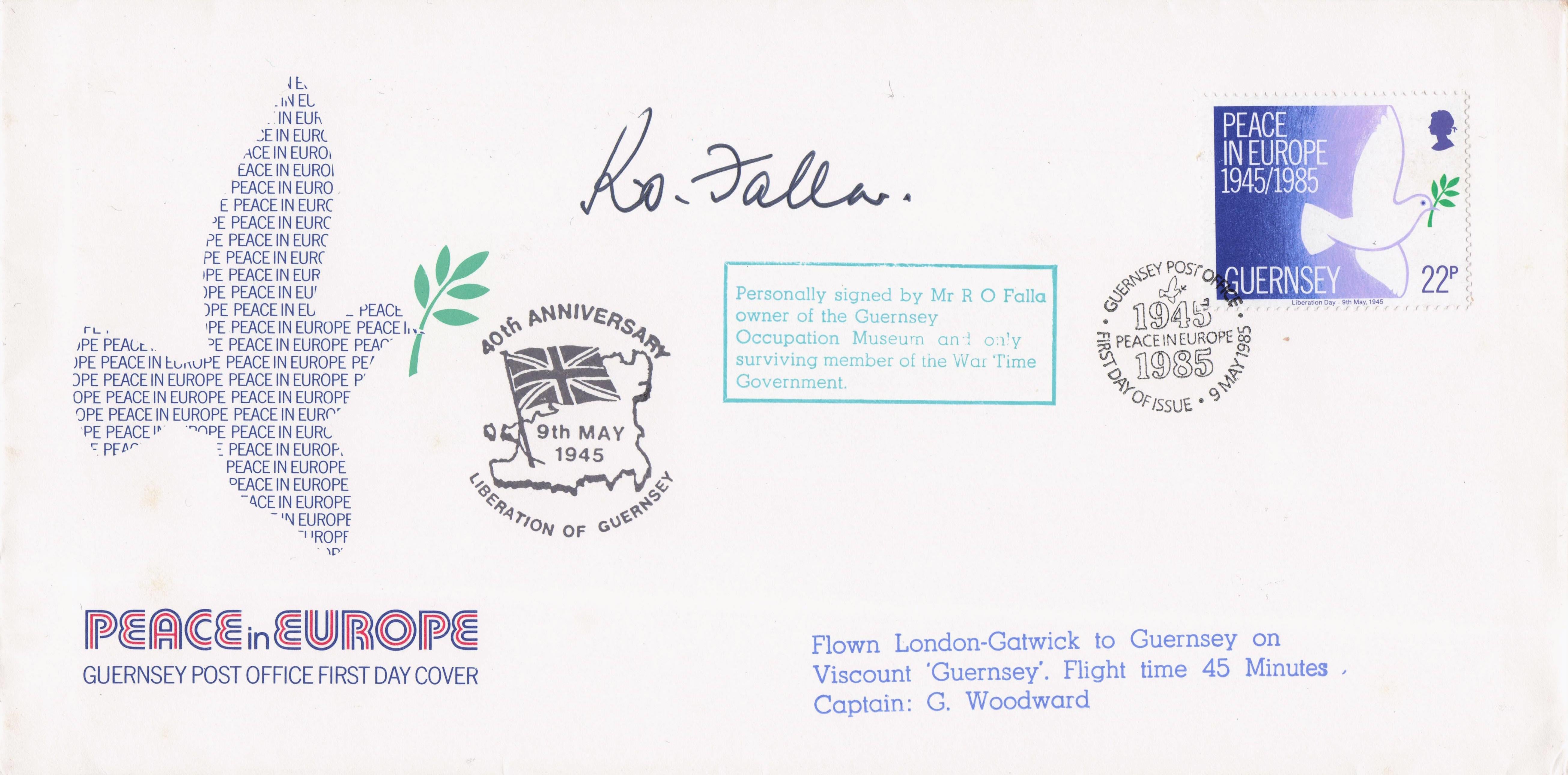 Francis Falla WW2 Fighter Guernsey Museum Owner Hand Signed LTD TO 50 FDC