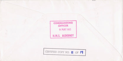 Commander M.S.Tennant Military HMS Alderney Ship LTD TO 19 Hand Signed FDC