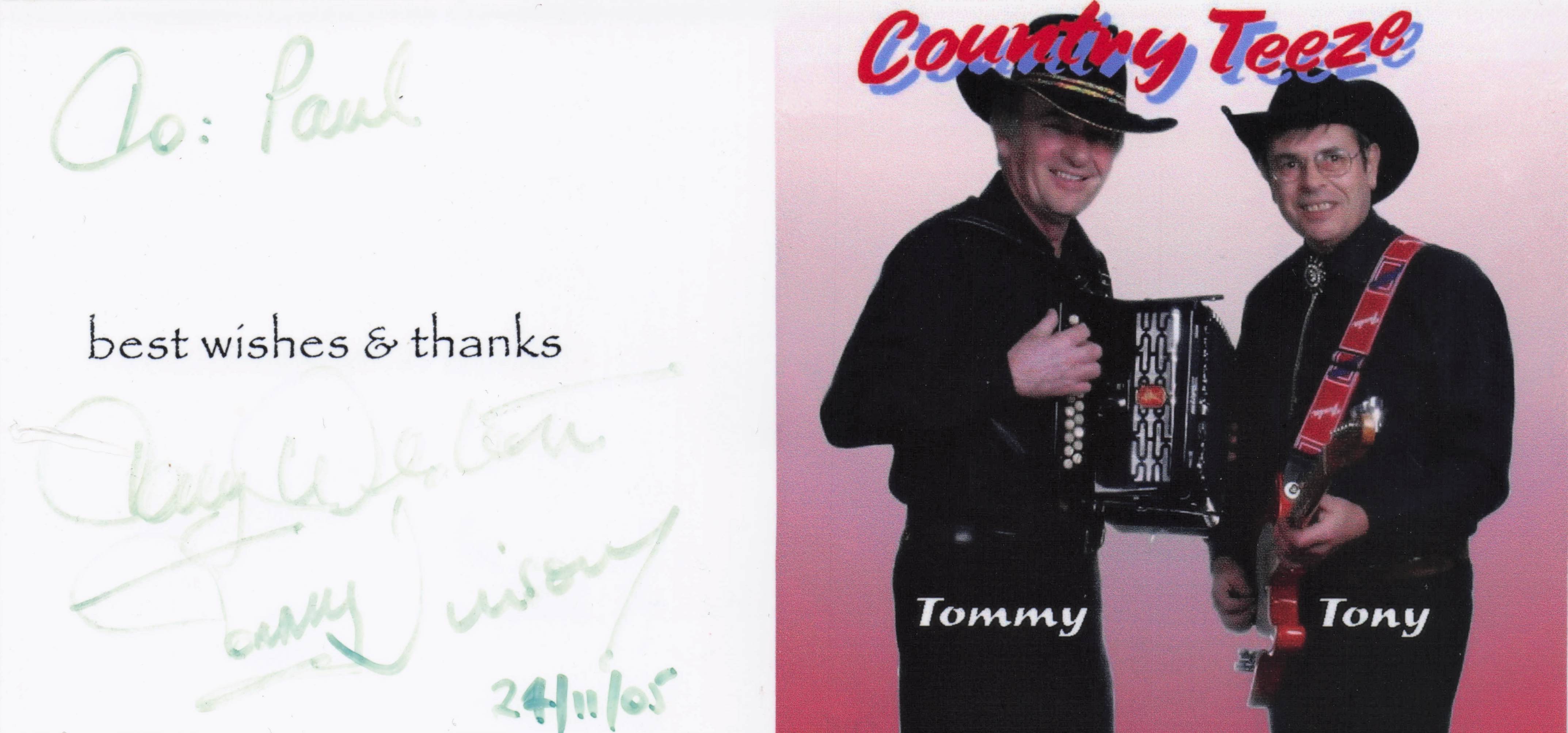 Tony & Tommy Foster & Allen Country Accordion Music Hand Signed Photo