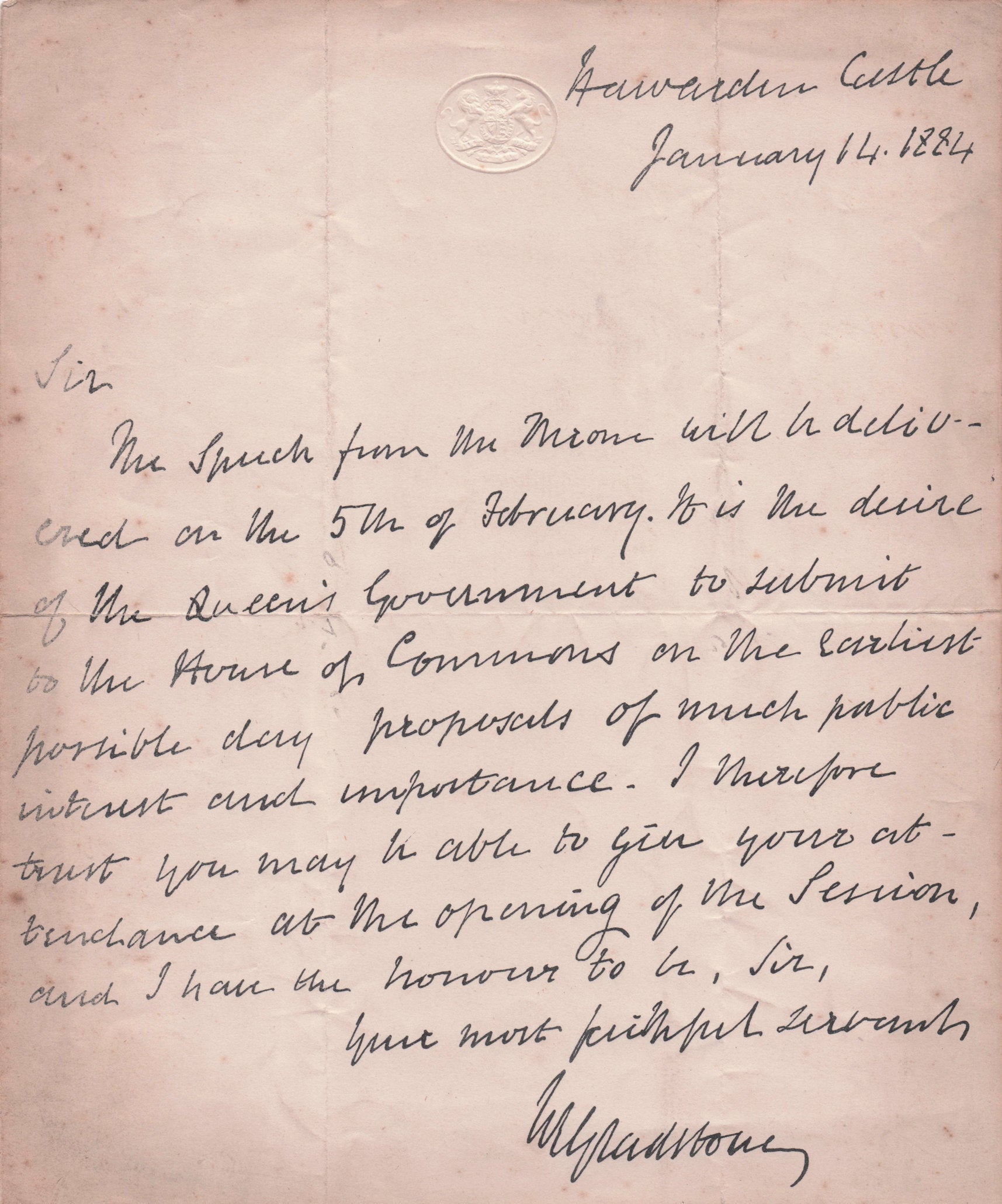 William Ewart Gladstone Victorian Prime Minister Politics Hand Signed Letter Document