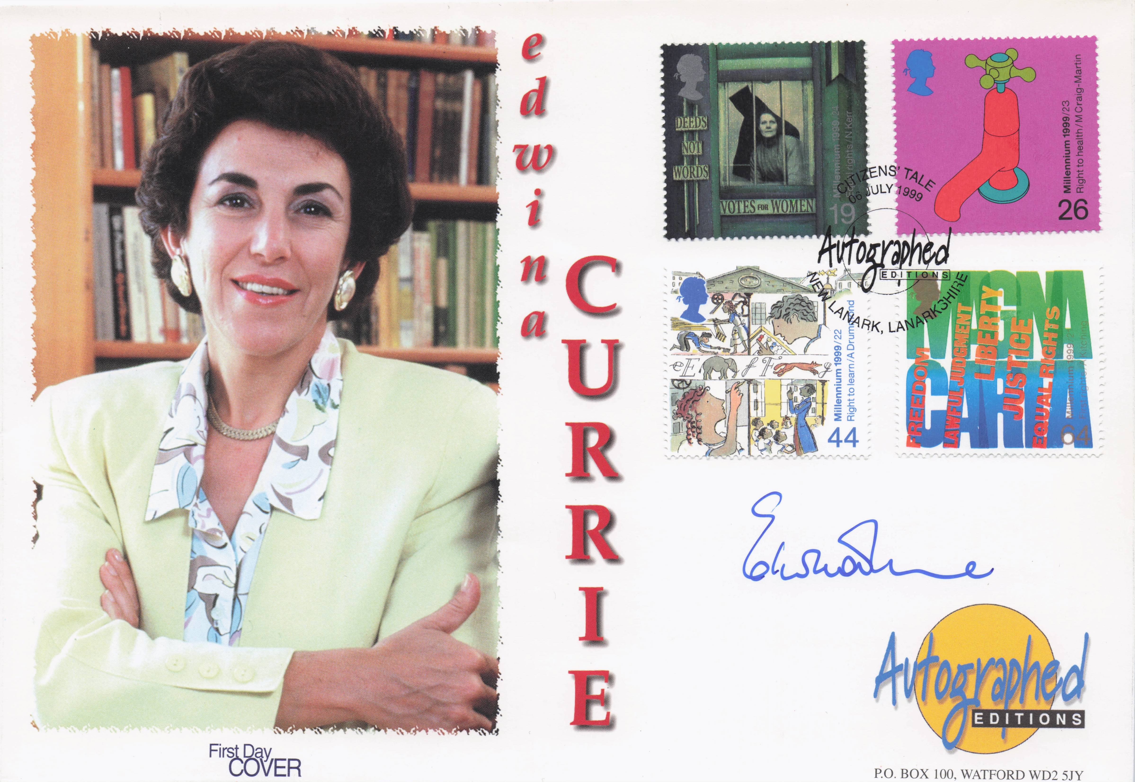 Edwina Currie Salmonella Politician Conservative MP Official Hand Signed FDC