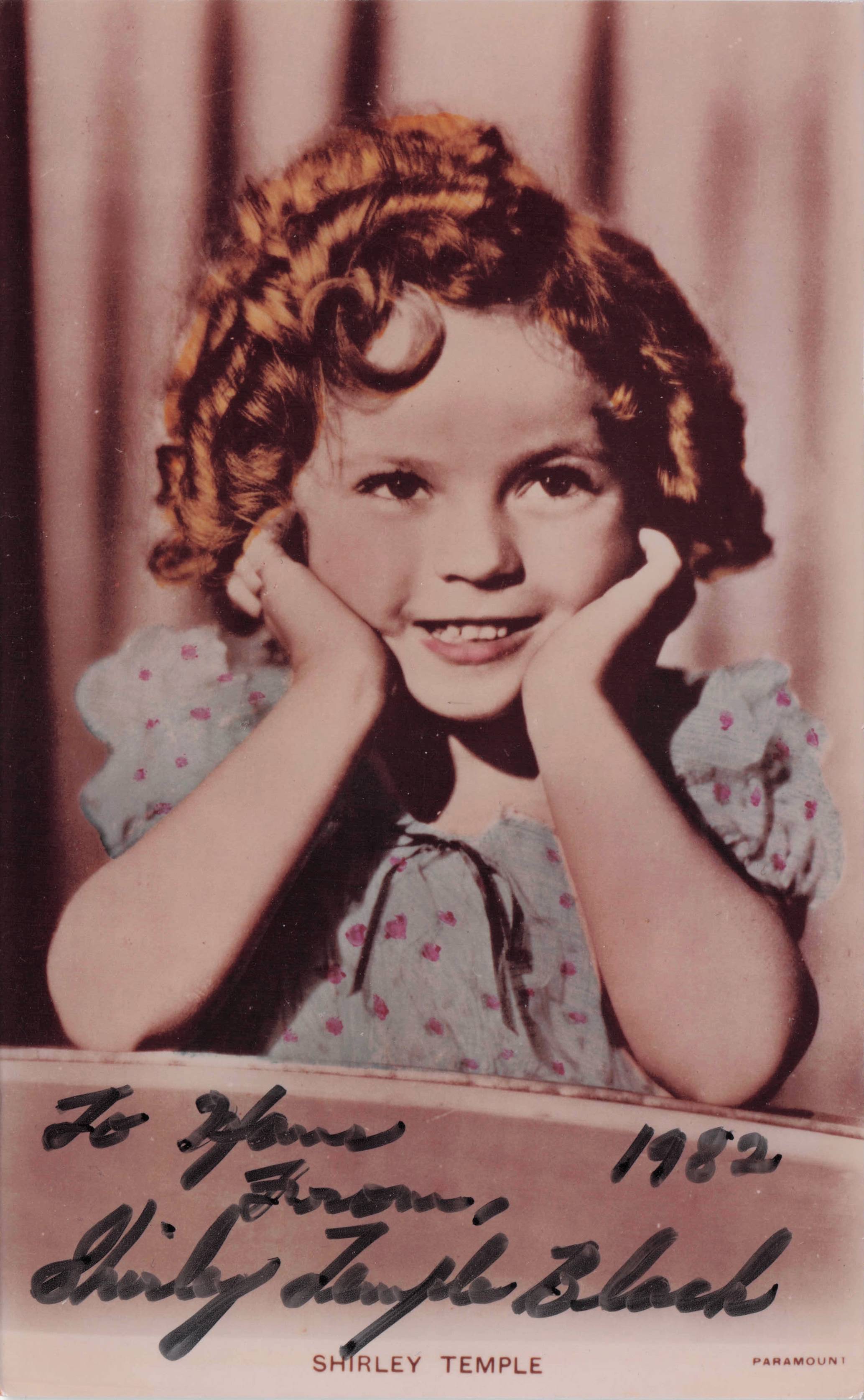 Shirley Temple Black Child Hollywood Film Star Actress Hand Signed Photo