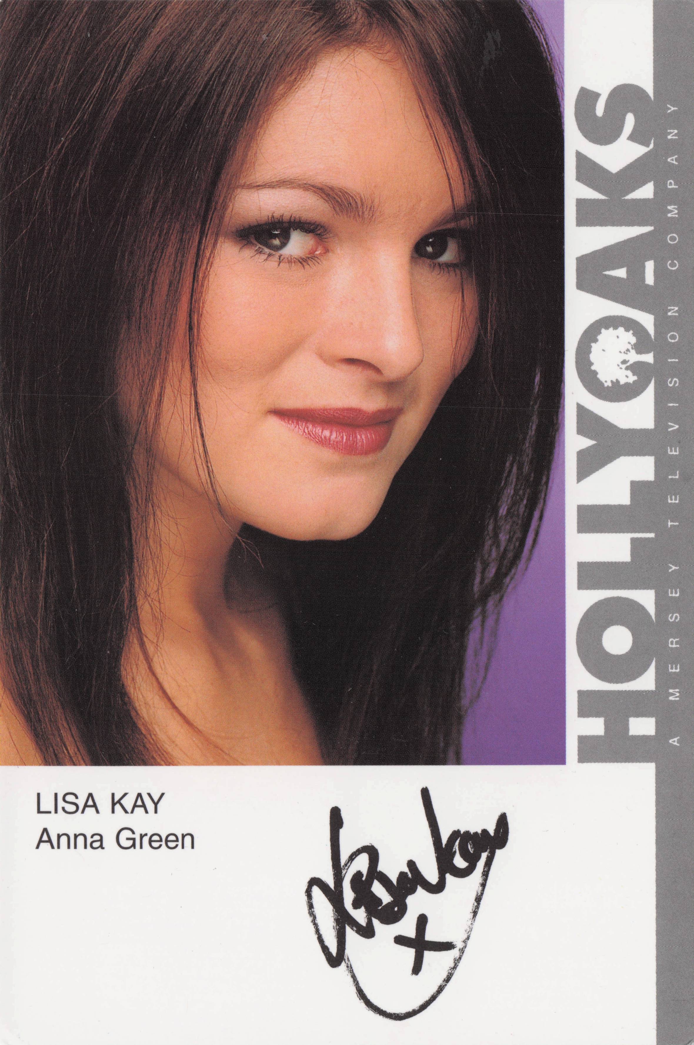 Lisa Kay as Anna Green Hollyoaks DOUBLE Hand Signed Cast Card Photo