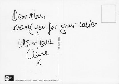 Clare Nasir GMTV Television Weathergirl DOUBLE Hand Signed Cast Card Photo