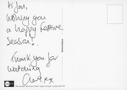 Clare Nasir GMTV News ITV Weather Girl Double Hand Signed Cast Card Photo