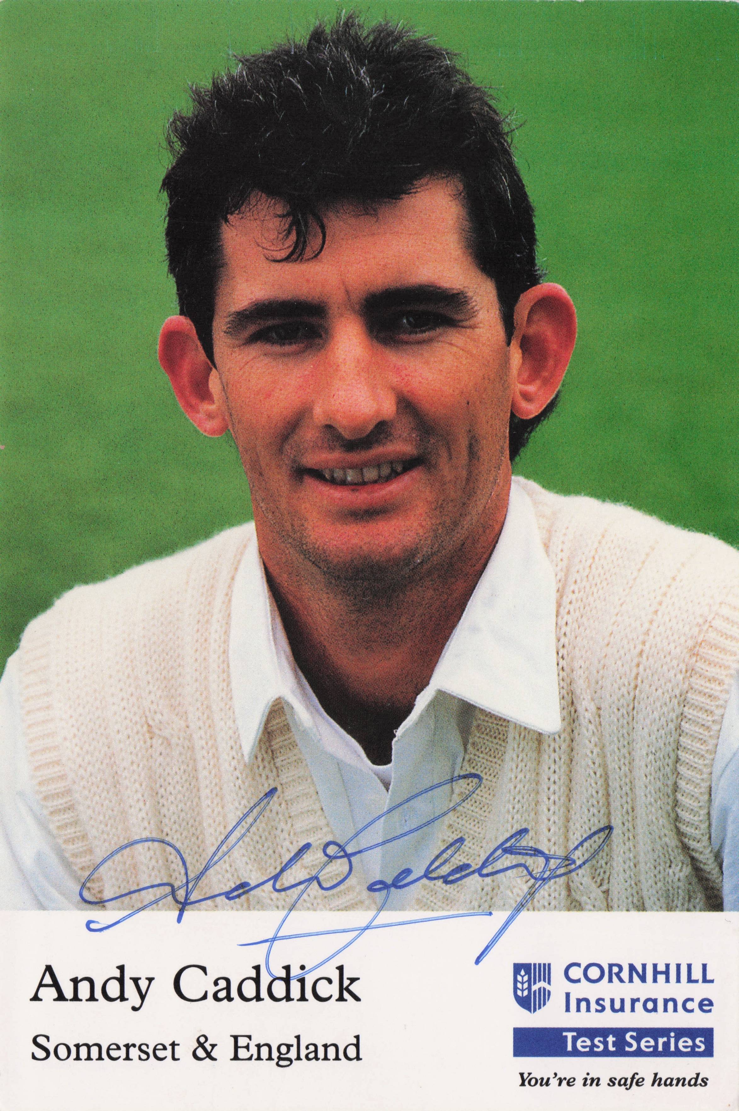 Andy Caddick British England Cricket International Cornhill Hand Signed Photo