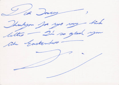 Frank Barrie Eastenders Hand Signed Photo & AMAZING Reverse Letter