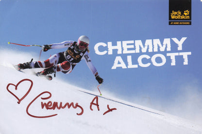 Chemmy Alcott Olympic Games GB Skiing Alpine Ski Racer Hand Signed Photo