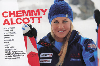 Chemmy Alcott Olympic Games GB Skiing Alpine Ski Racer Hand Signed Photo