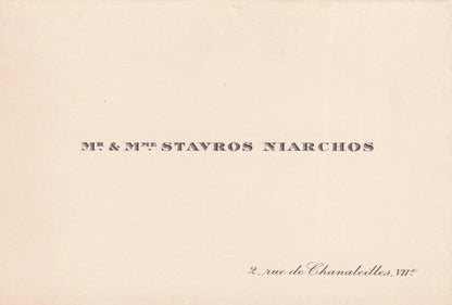 Stavros Niarchos Greek Greece Shipping Tycoon Billionaire Official Card Hand Envelope