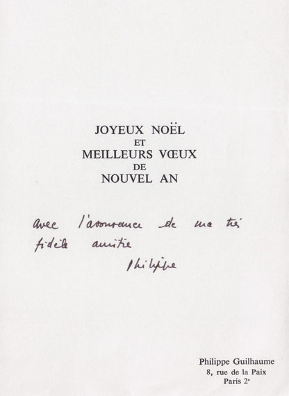 Philippe Guilhaume French Gaullist Politician Antenne 2 FR3 TV Hand Signed Card