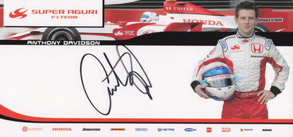 Anthony Davidson Formula 1 Grand Prix Super Aguri Large Team Hand Signed Photo