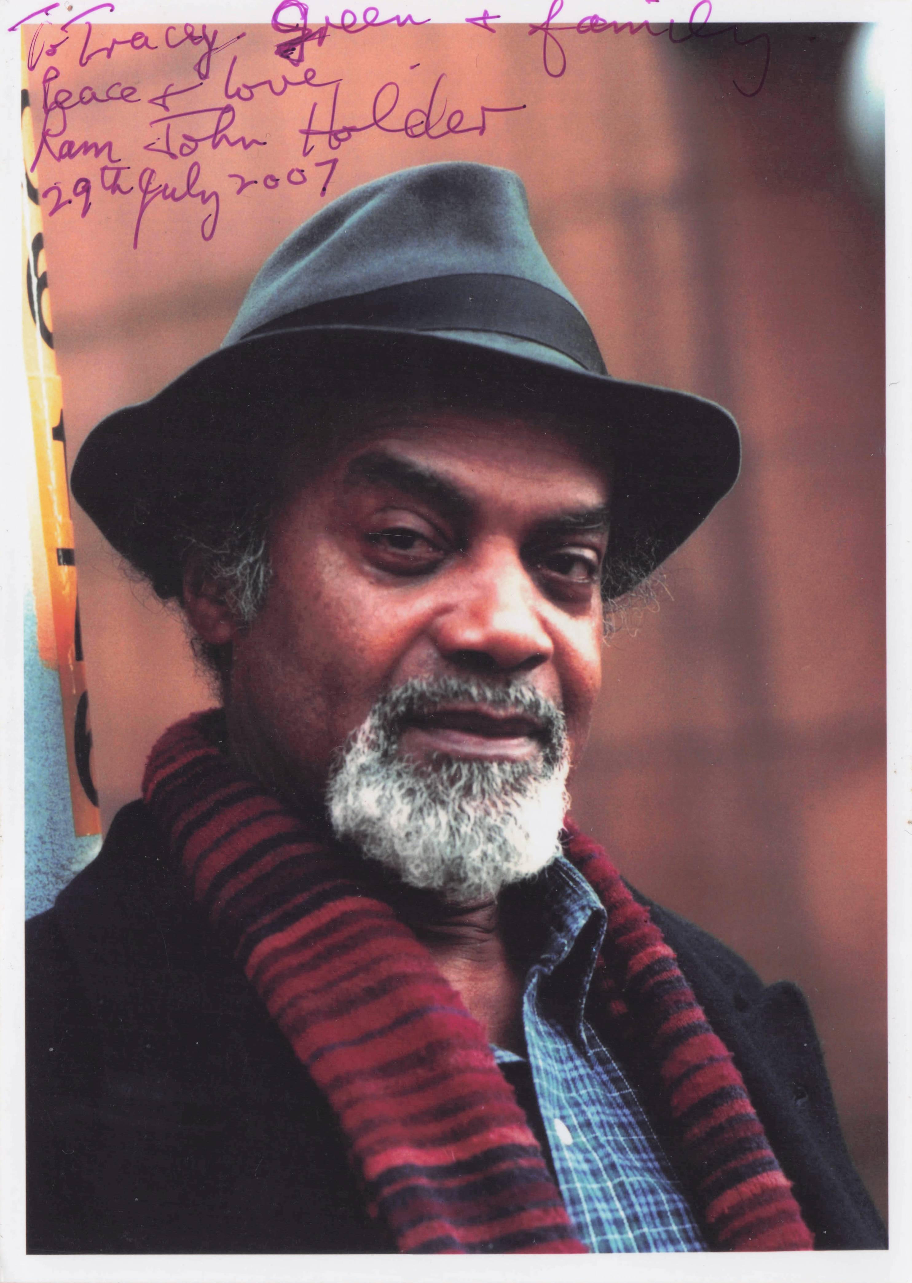 Ram John Holder Musician Hand Signed Large Photo & Amazing Letter Reverse