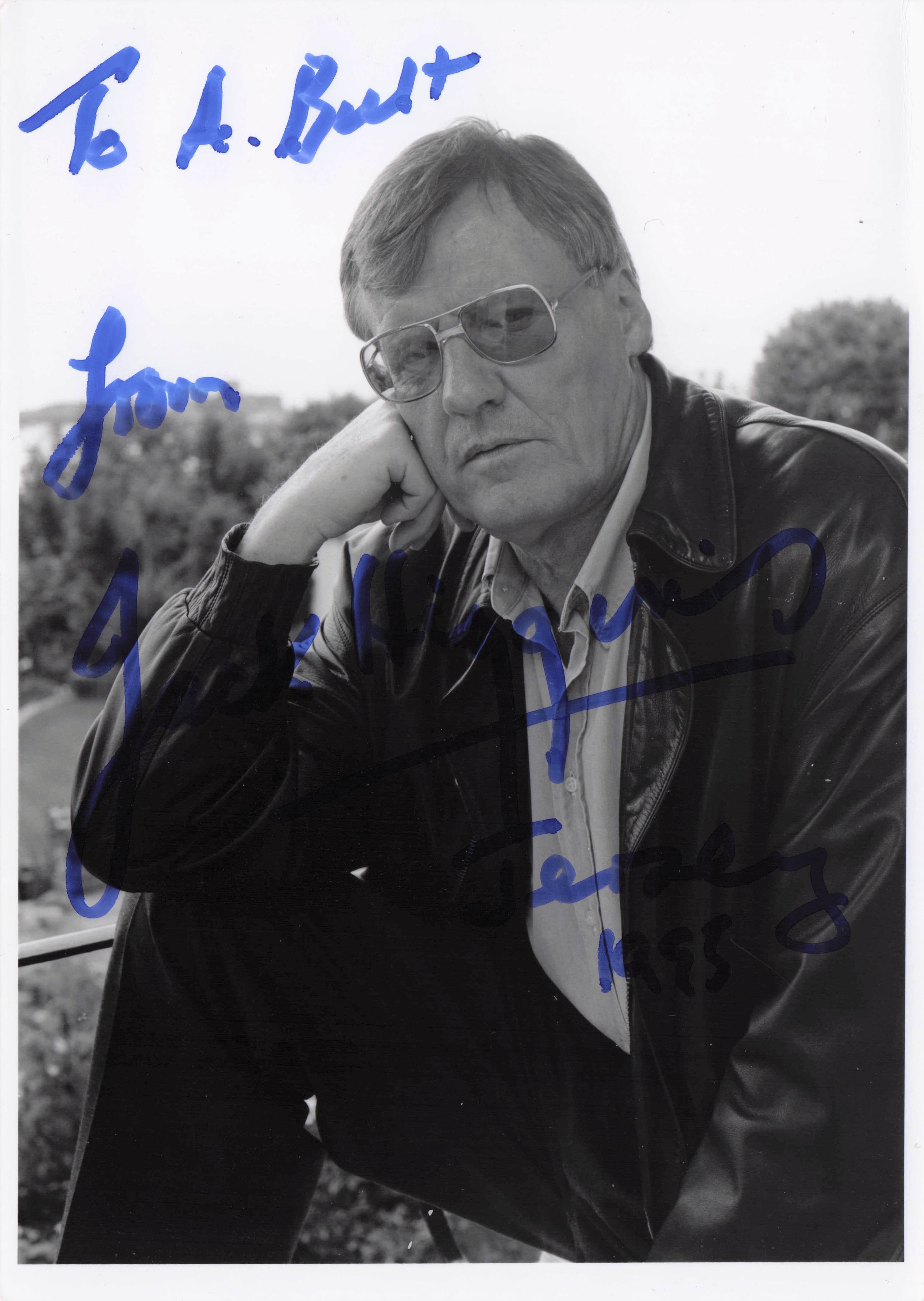 Jack Higgins Book Author Rare Jersey 1995 Hand Signed Photo
