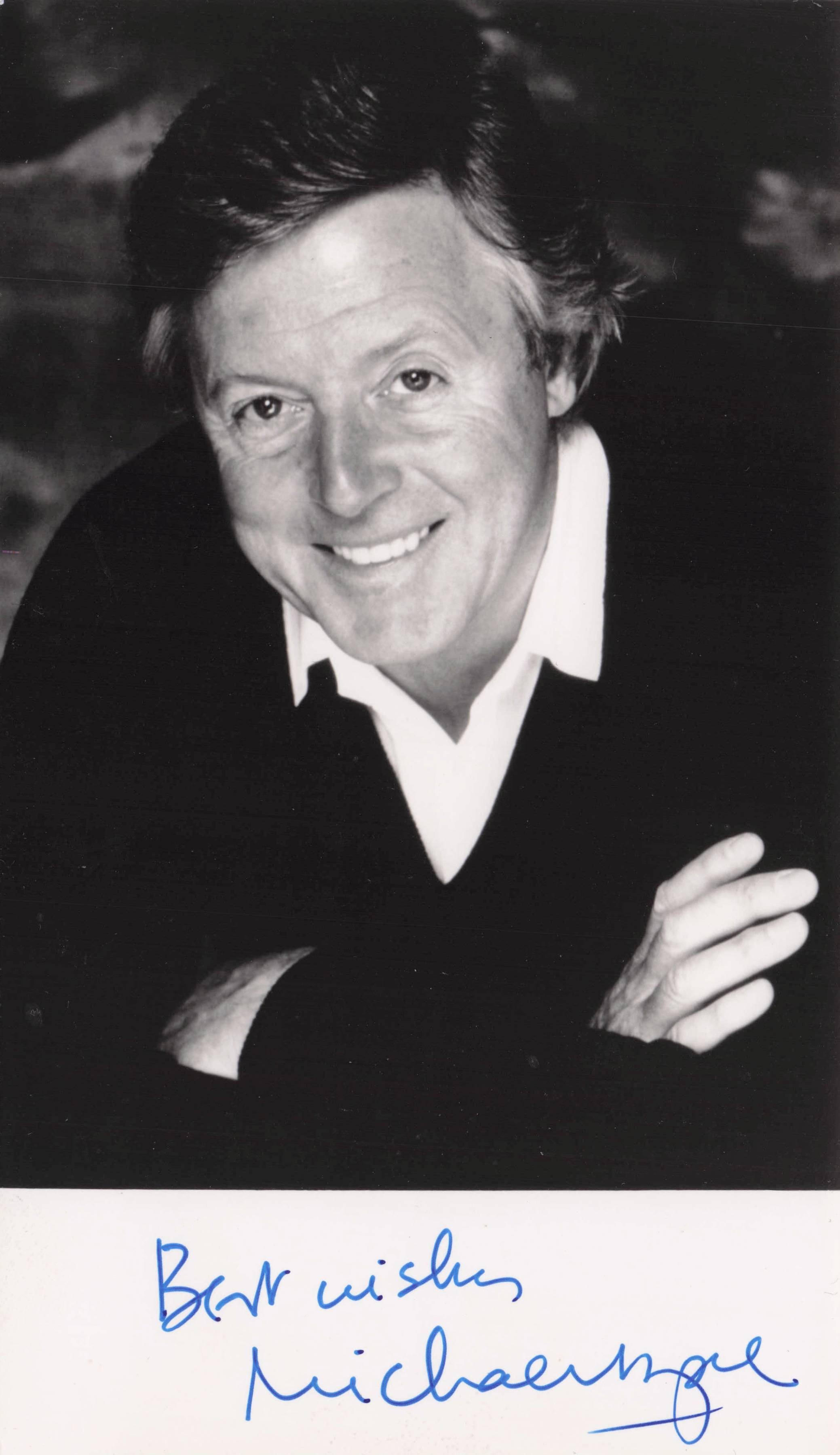 Michael Aspel BBC Talk Show TV Presenter Vintage Hand Signed Photo