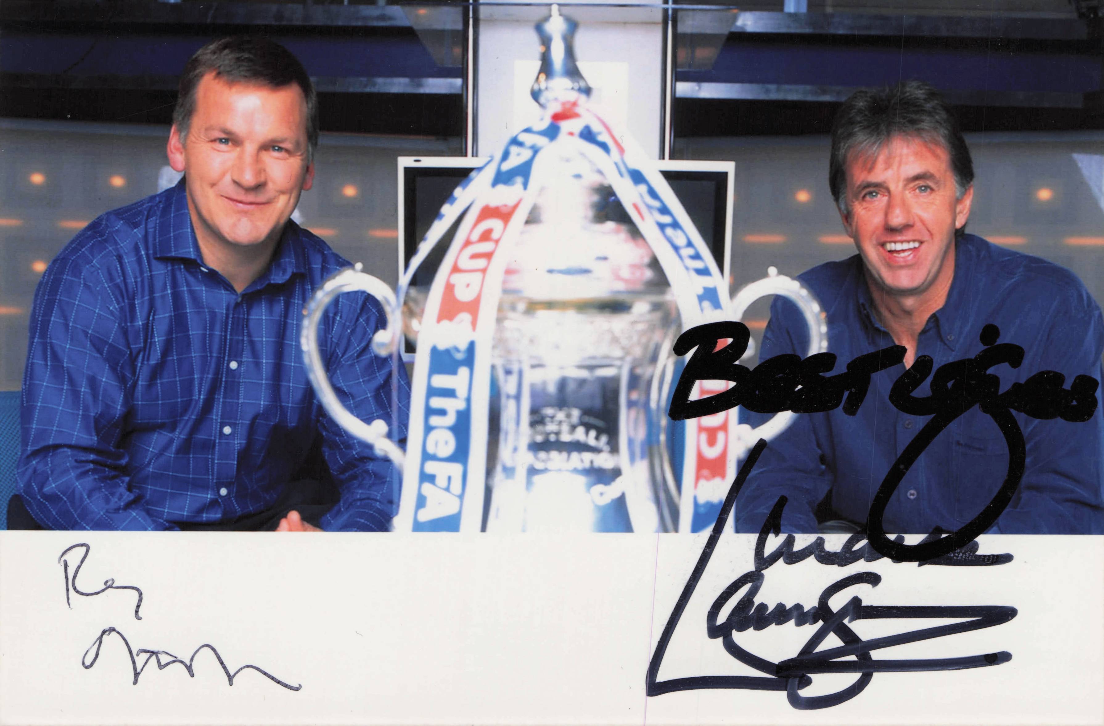 Ray Stubbs Mark Lawrenson Match Of The Day Football MULTI Hand Signed Photo