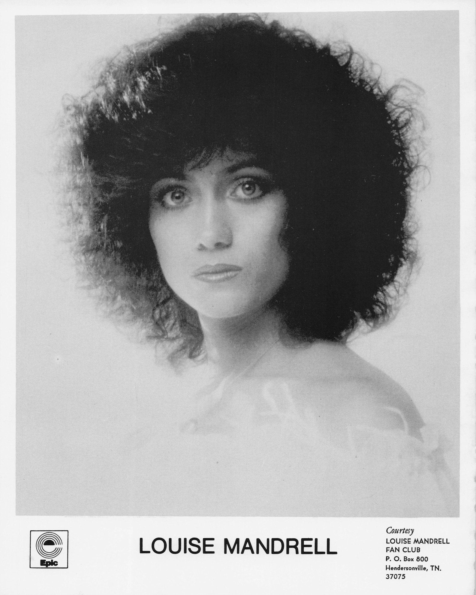 Louise Mandrell Country Singer Epic Records Fan Club 10x8 Vintage Media Photo