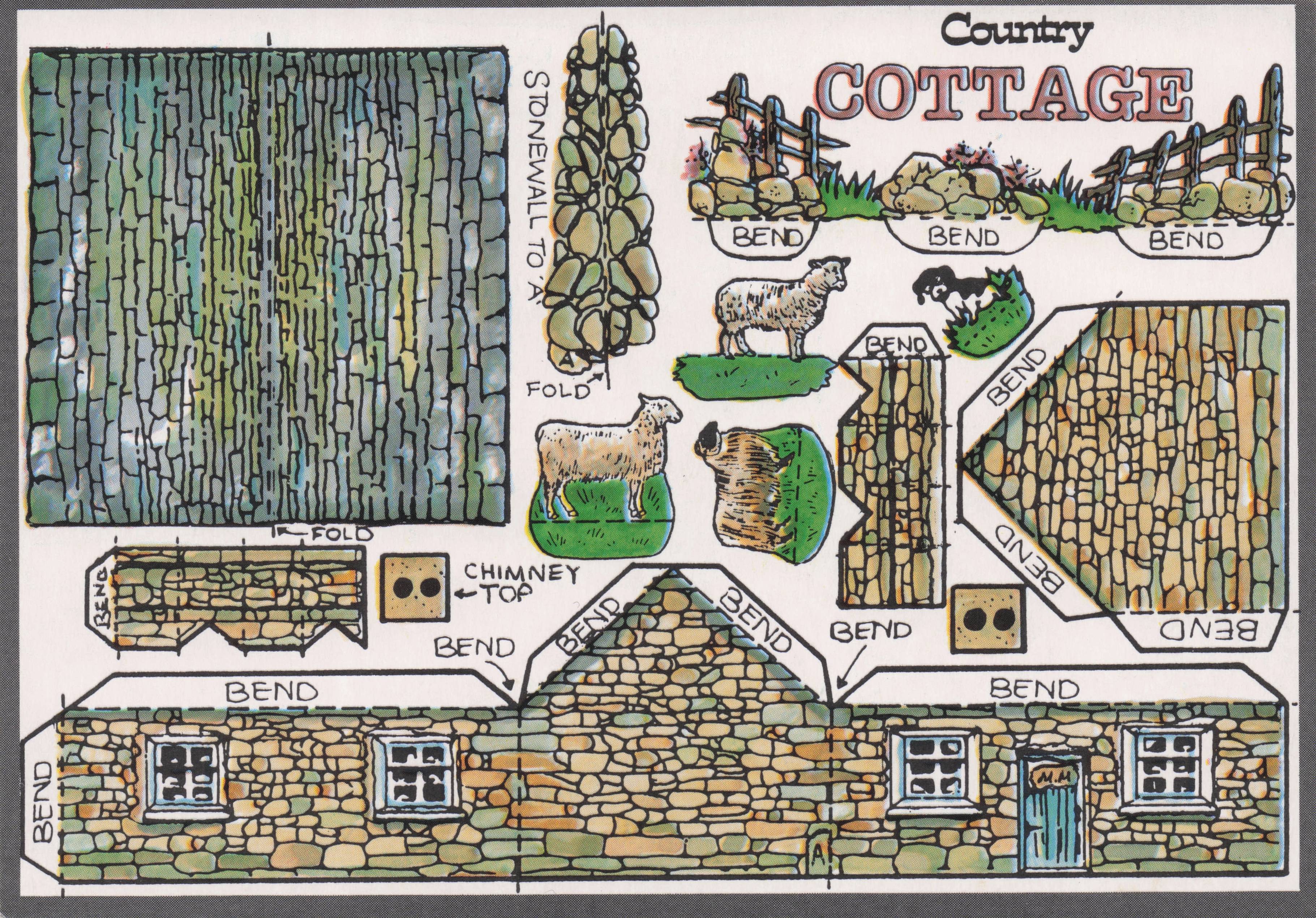 Country Cottage House Rare Novelty Vintage Paper Model Construction Postcard