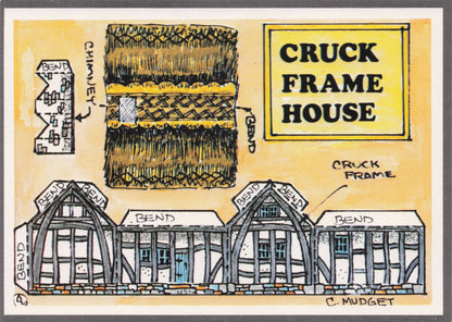Cruck Frame House Rare Novelty Vintage Paper Model Construction Postcard