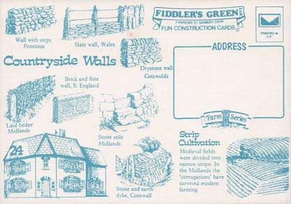 Country Farmhouse Rare Novelty Vintage Paper Model Construction Postcard