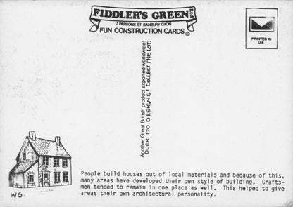 Medieval Fisherman's Cottage Novelty Vintage Paper Model Construction Postcard