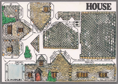 Old Limestone House Rare Novelty Vintage Paper Model Construction Postcard